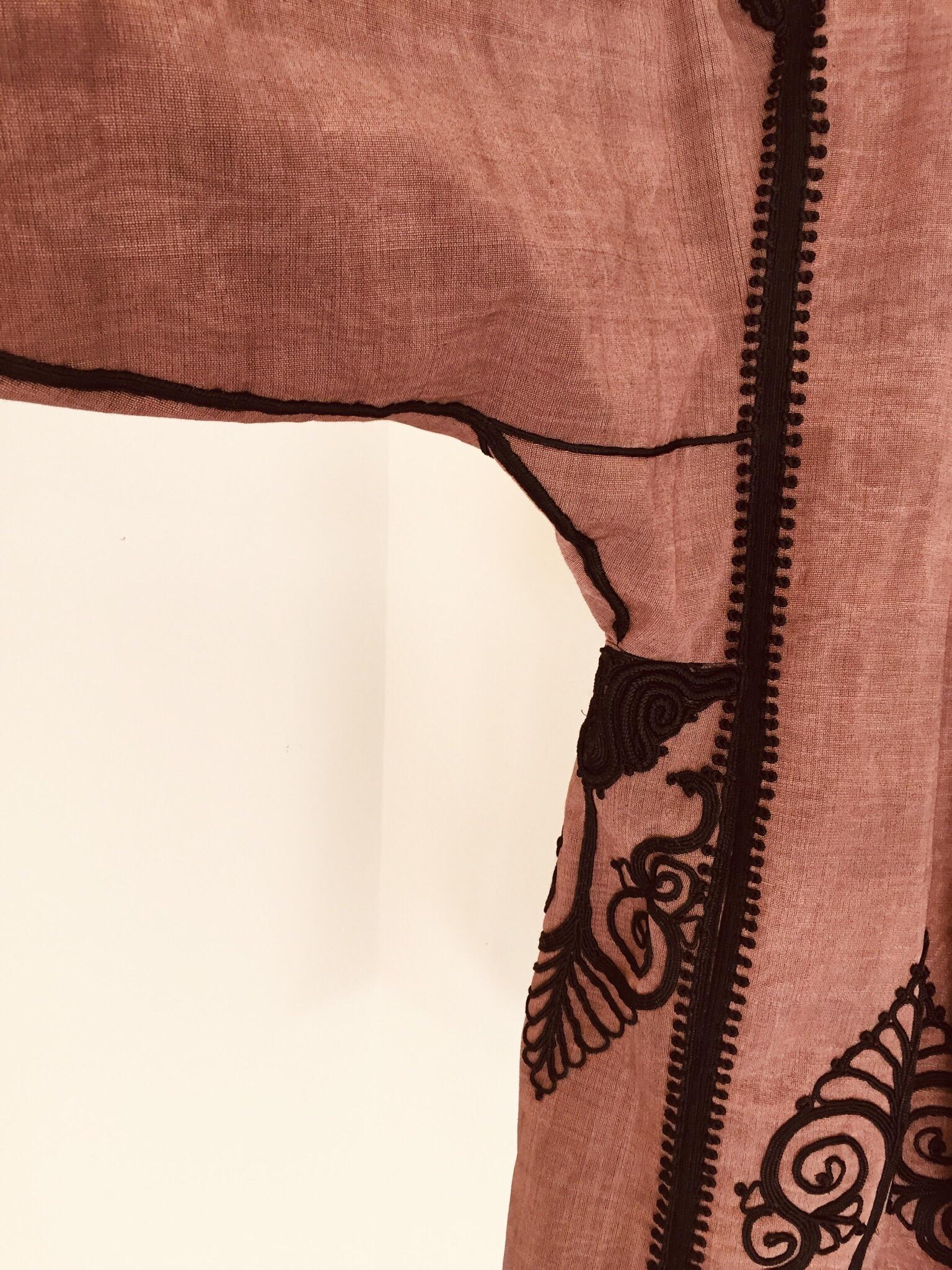 Moroccan Short Vest Brown and Black Embroideries Caftan 9