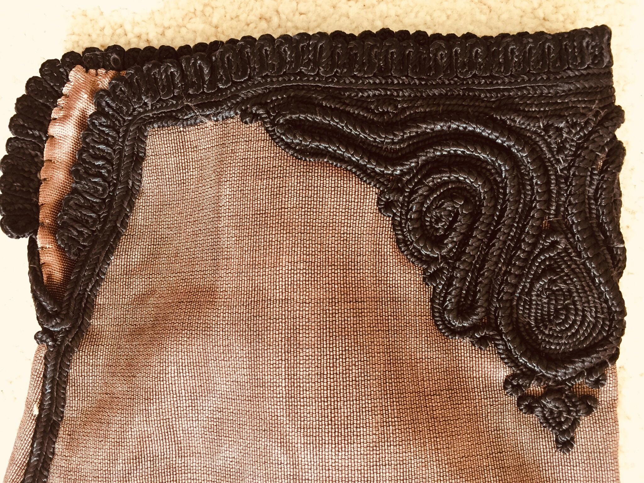 Moroccan Short Vest Brown and Black Embroideries Caftan 11