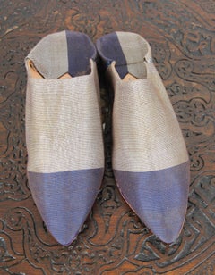 Handmade Moroccan Silk Slippers by Berber Tribes, Bohemian Style