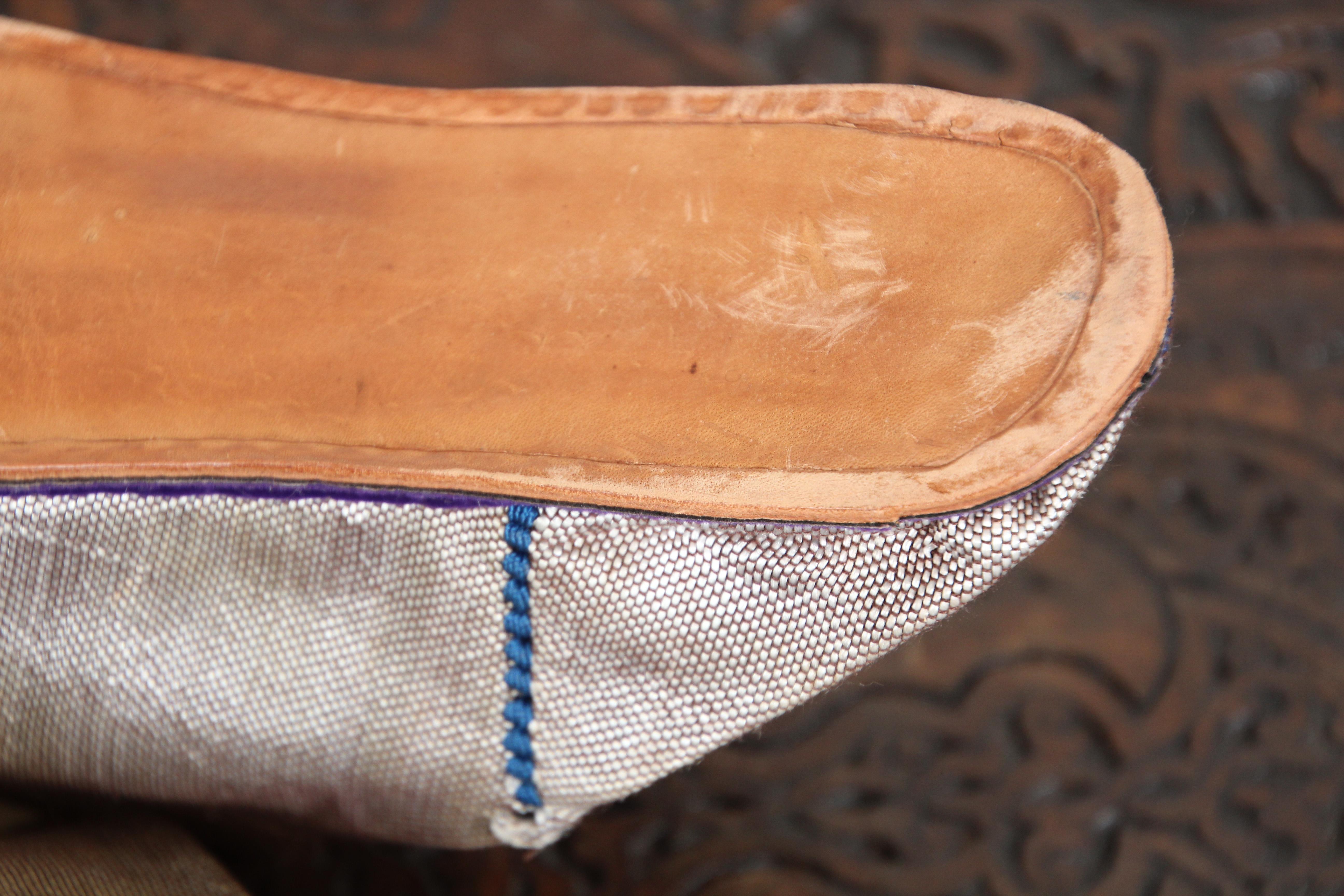 Moroccan Silk Slippers Babouches For Sale 1