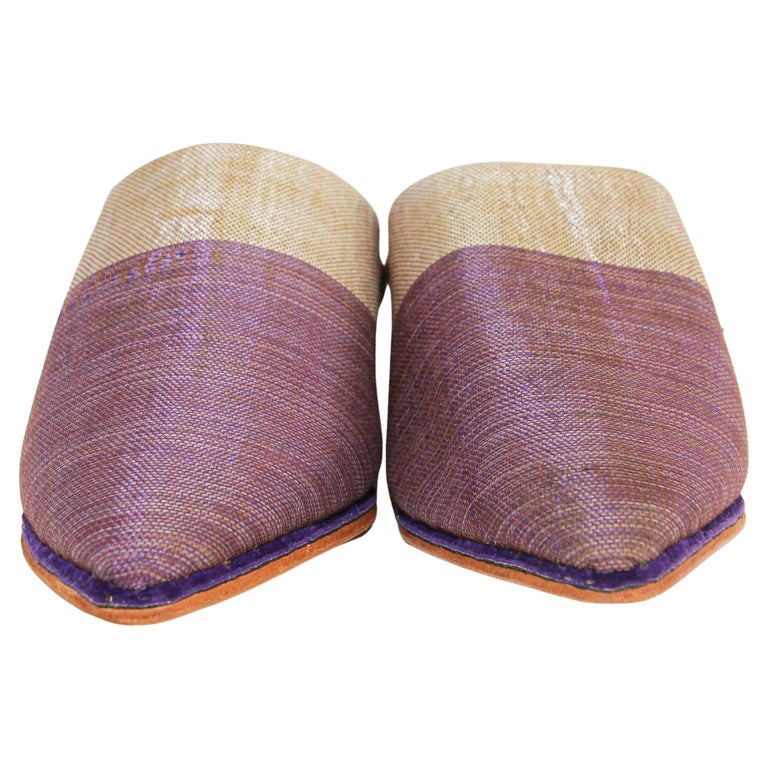 Pantofole di seta marocchine Babouches di Marrakech a punta Mules