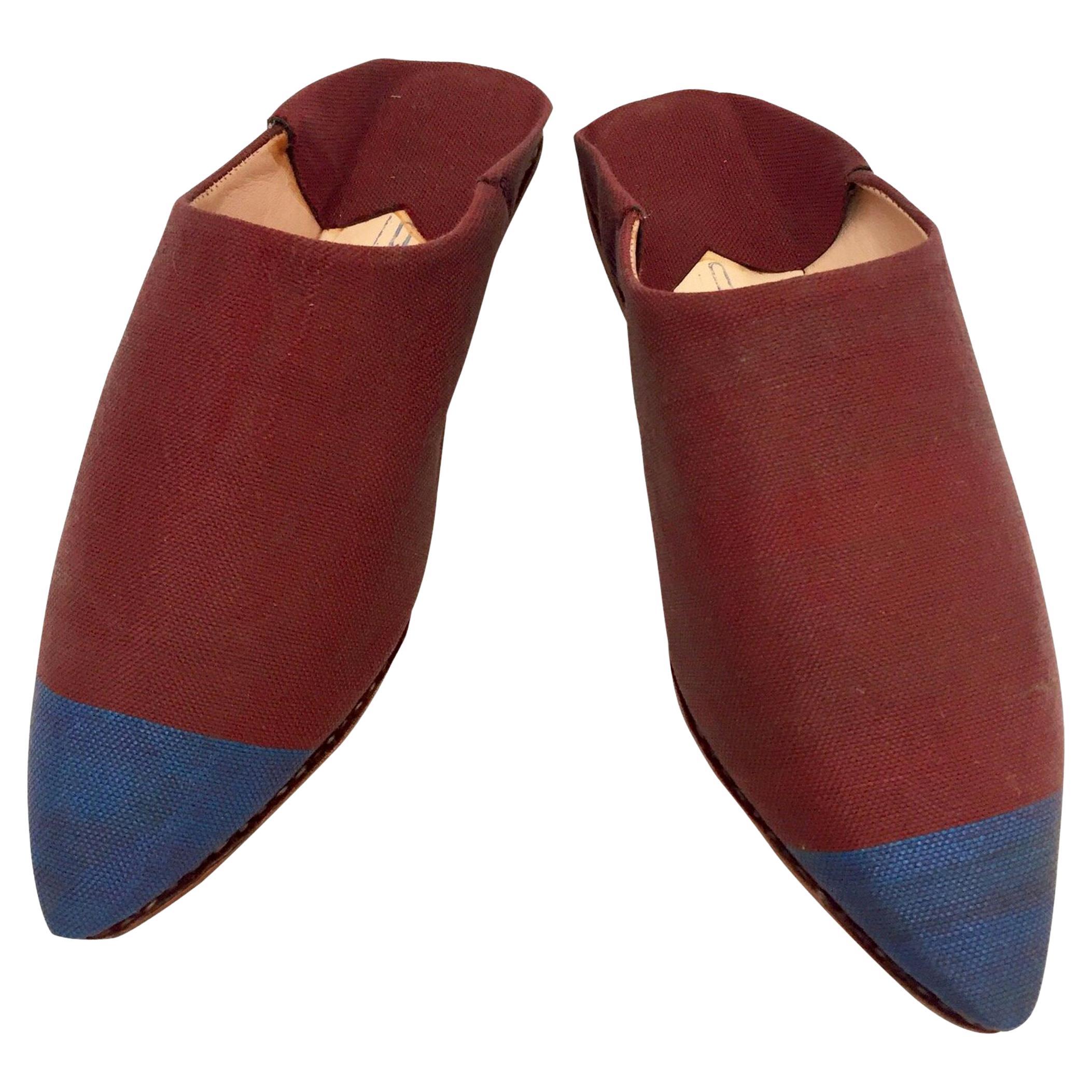 Slippers en soie marocaine en vente