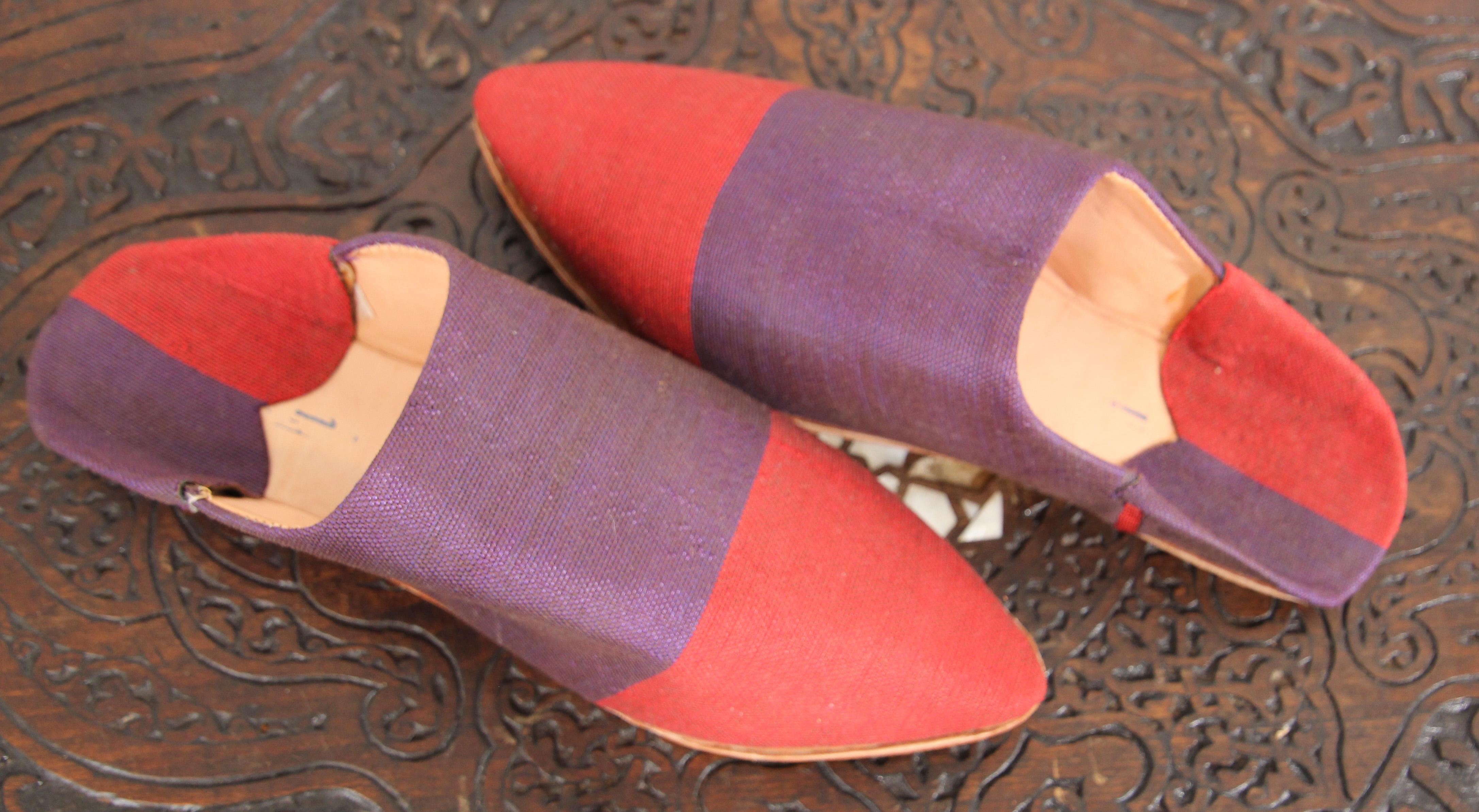 Moroccan Silk Slippers Marrakech Babouches For Sale 1