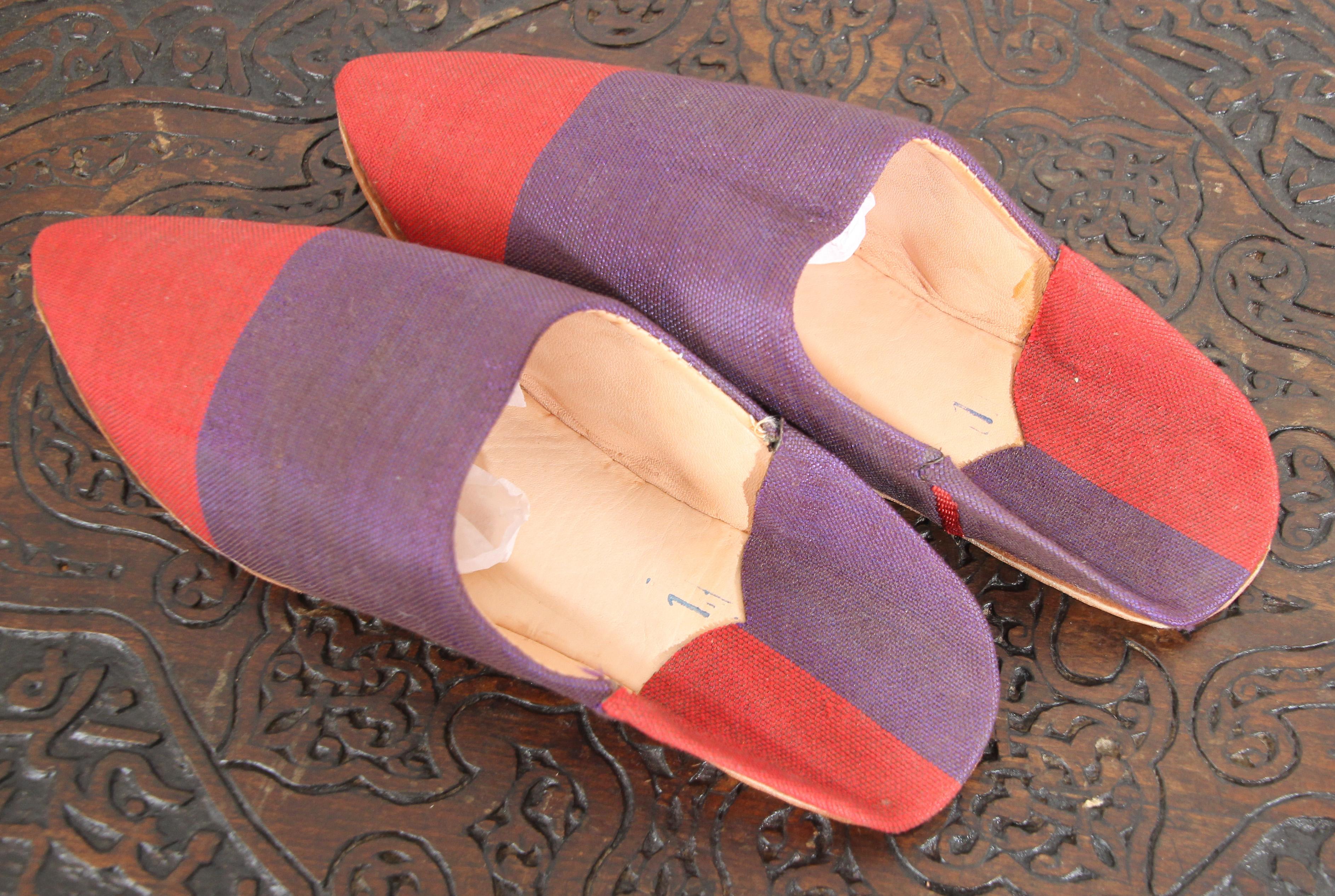 Bohemian Moroccan Silk Slippers Marrakech Babouches For Sale