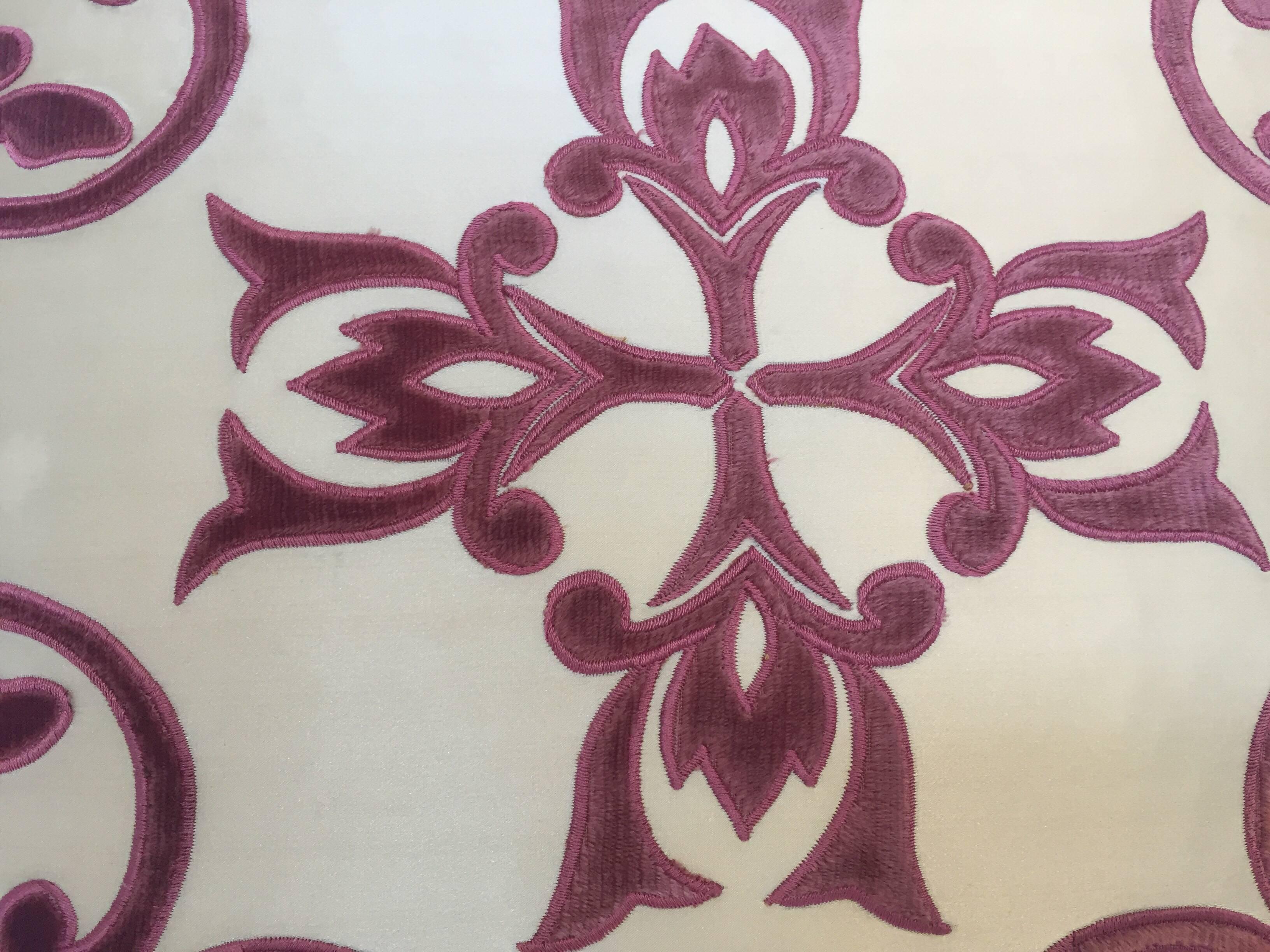 Moroccan Silk Velvet Applique Throw Decorative Pillow with Tassels Moroccan 2