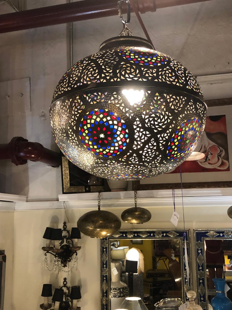 Moroccan Silver Handmade Moorish Pendant or Chandelier ...