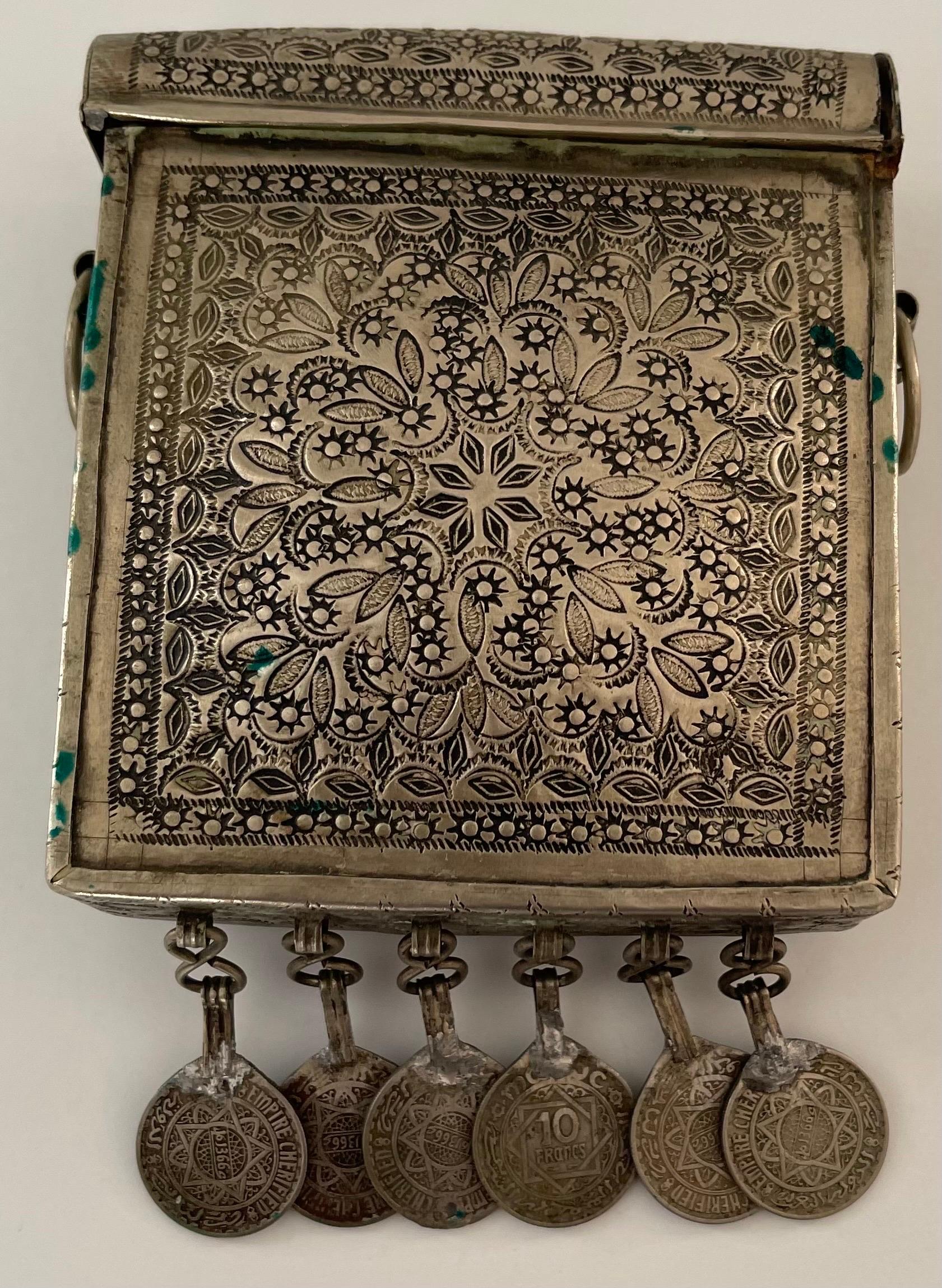 Tribal Moroccan Silver Metal Coin Purse