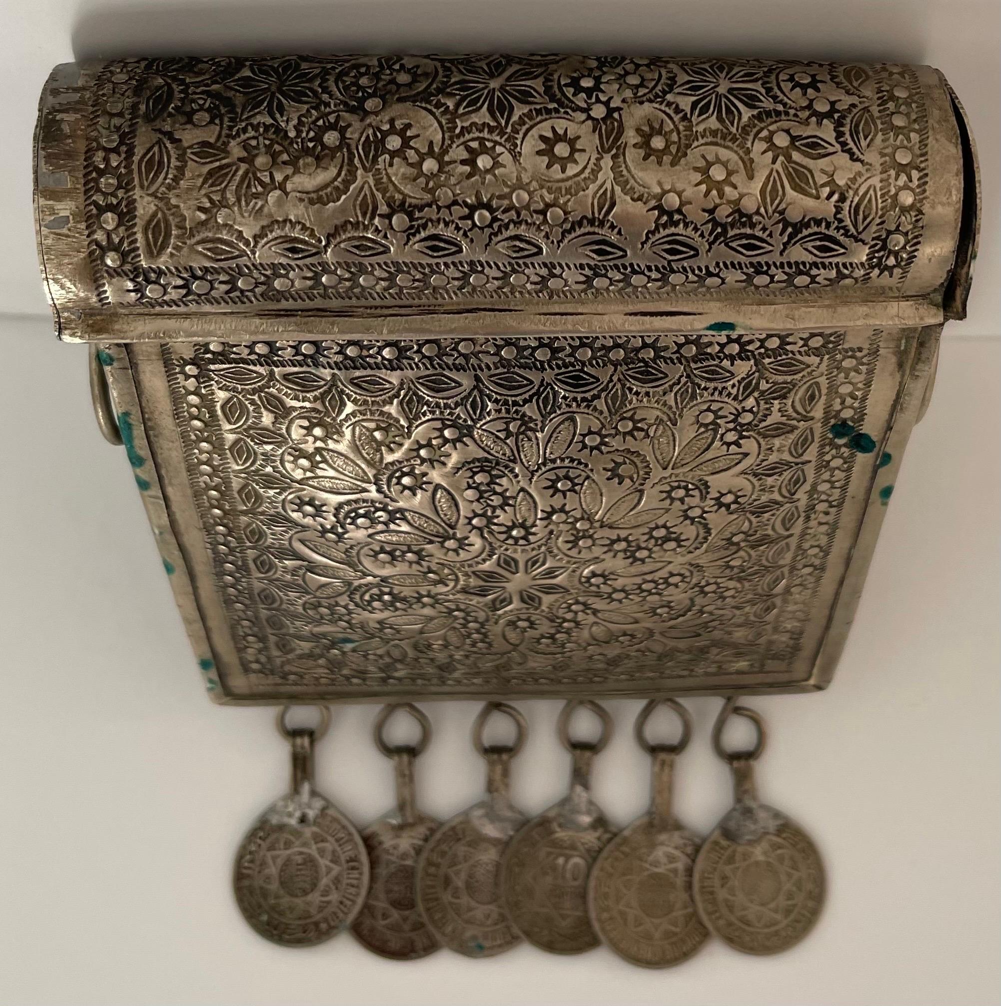 Mid-20th Century Moroccan Silver Metal Coin Purse