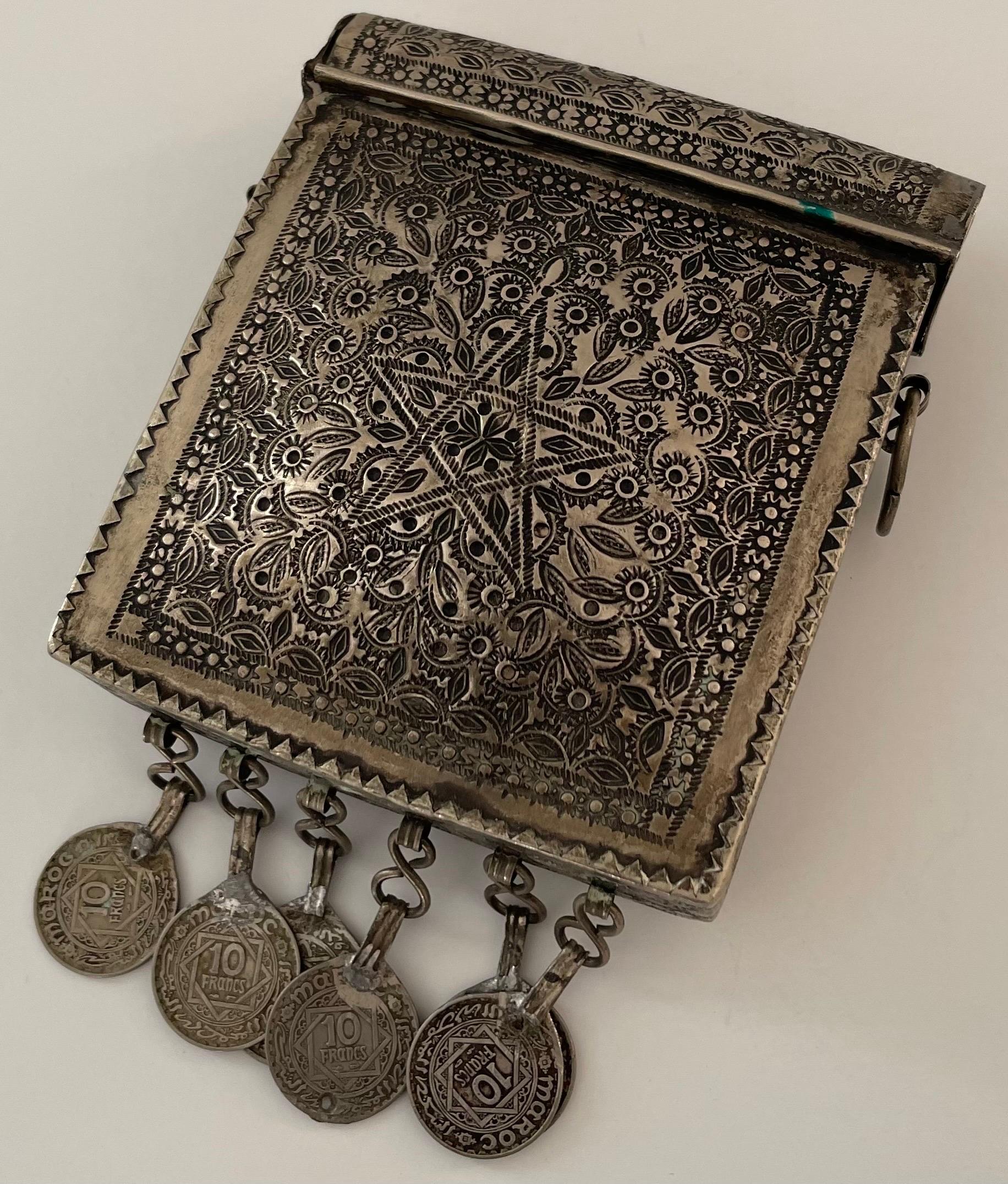 Moroccan Silver Metal Coin Purse 2