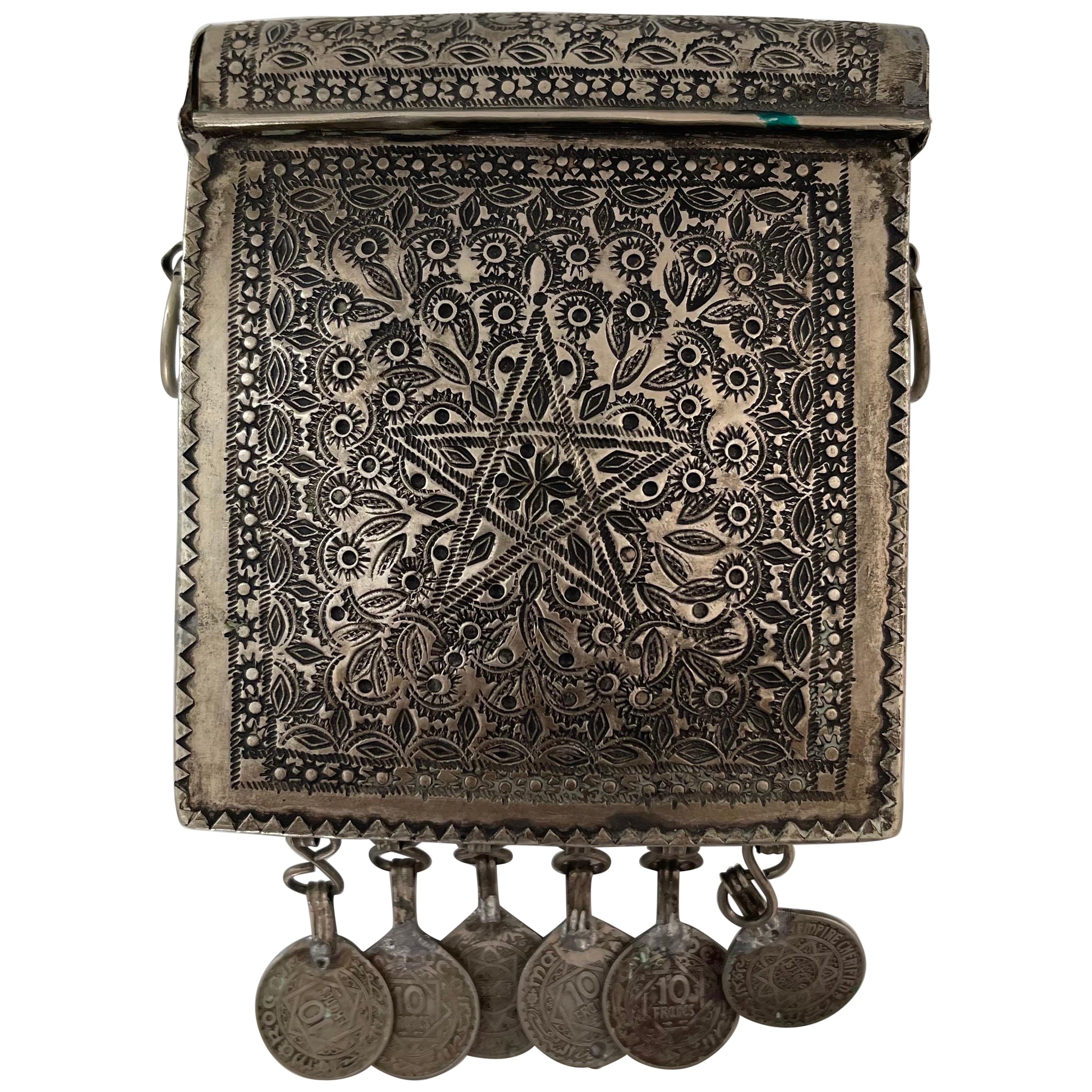 Moroccan Silver Metal Coin Purse