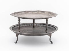 Moroccan Silver Plate Tea Tables, 2
