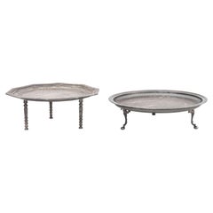 Moroccan Silver Plate Tea Tables, 2
