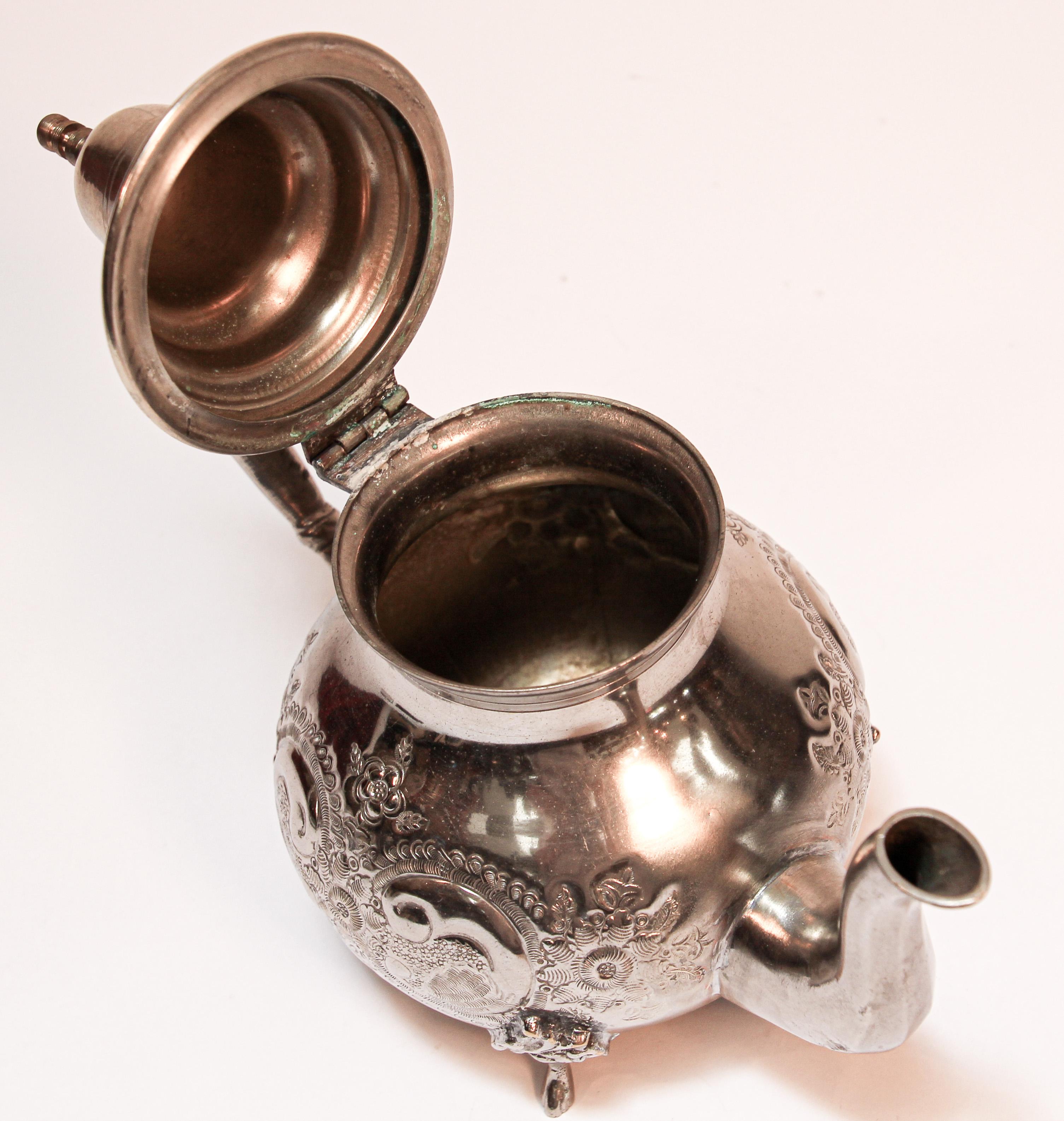 Moroccan Silver Plated Tea Pot 3
