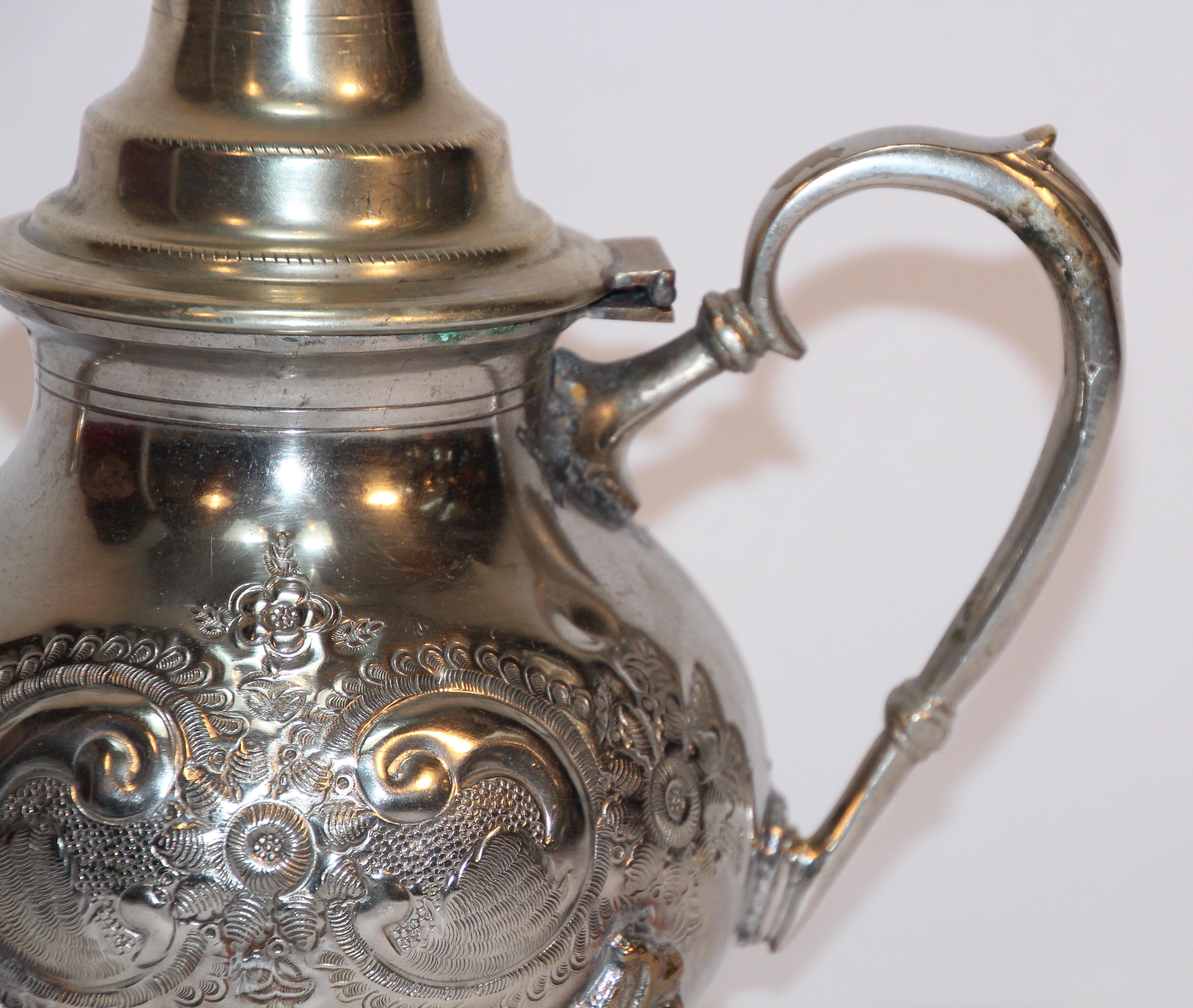 Moorish Moroccan Silver Plated Tea Pot