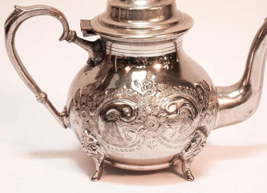 Moroccan Silver Plated Tea Pot For Sale 1