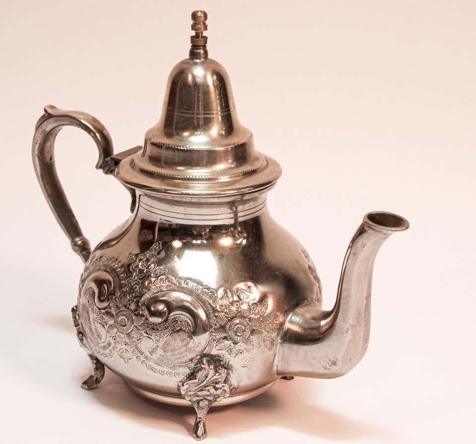 Moroccan Silver Plated Tea Pot For Sale 2
