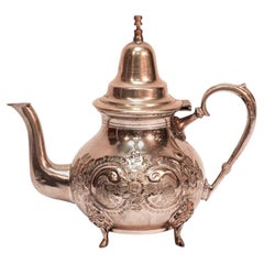 Vintage Moroccan Silver Plated Tea Pot