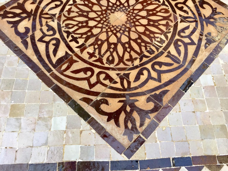 Moroccan Square Mosaic Tile Coffee table on Iron Base ...