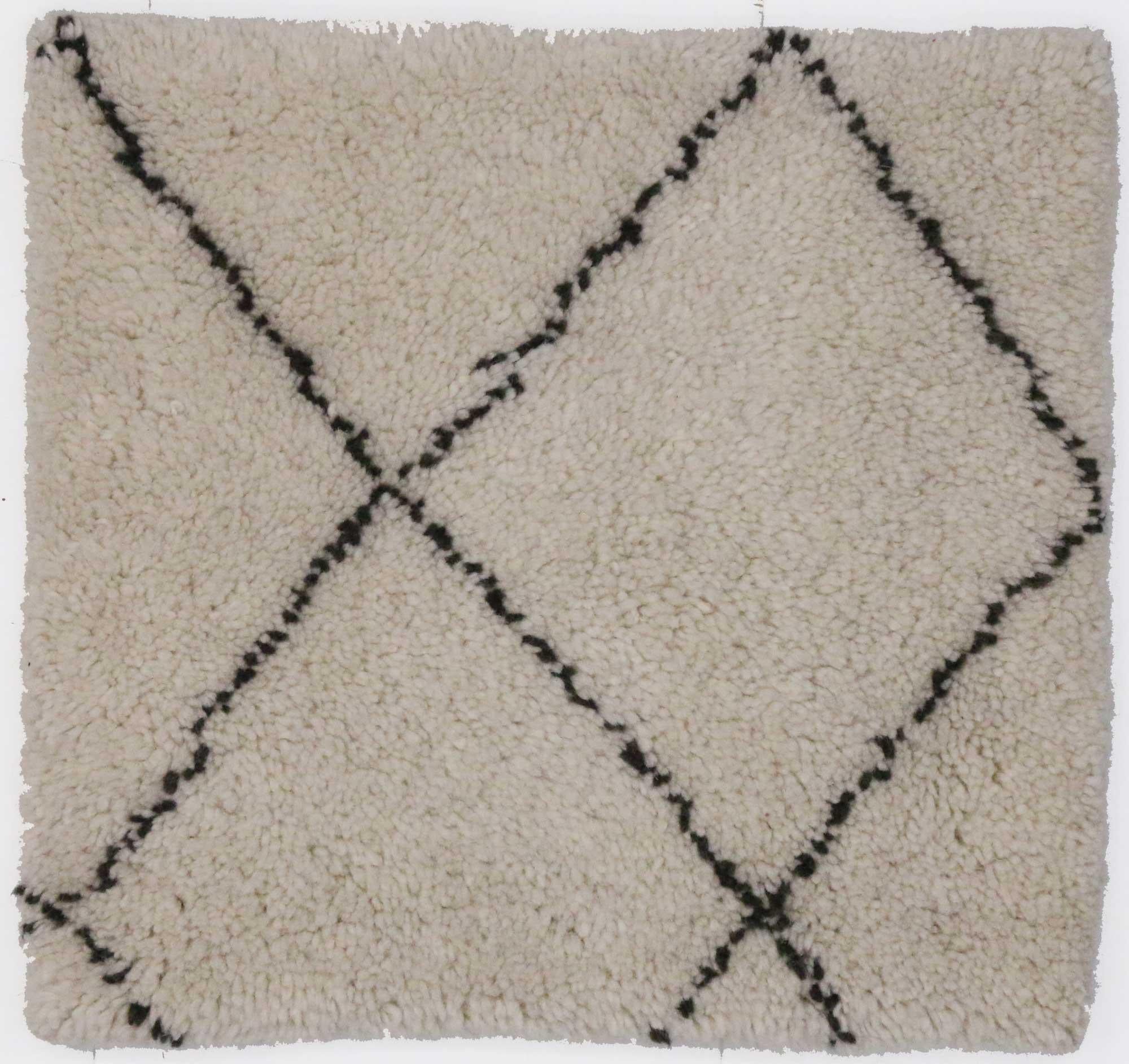 Hand-Knotted Moroccan Style Accent Rug with Modern Bauhaus Design For Sale