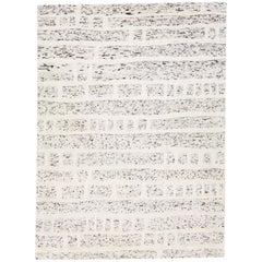 Moroccan Style Beige Handmade Wool Rug with Geometric Motif by Apadana