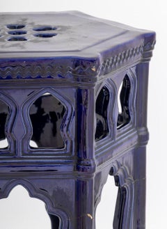 Moroccan Style Cobalt Blue Ceramic Garden Seat