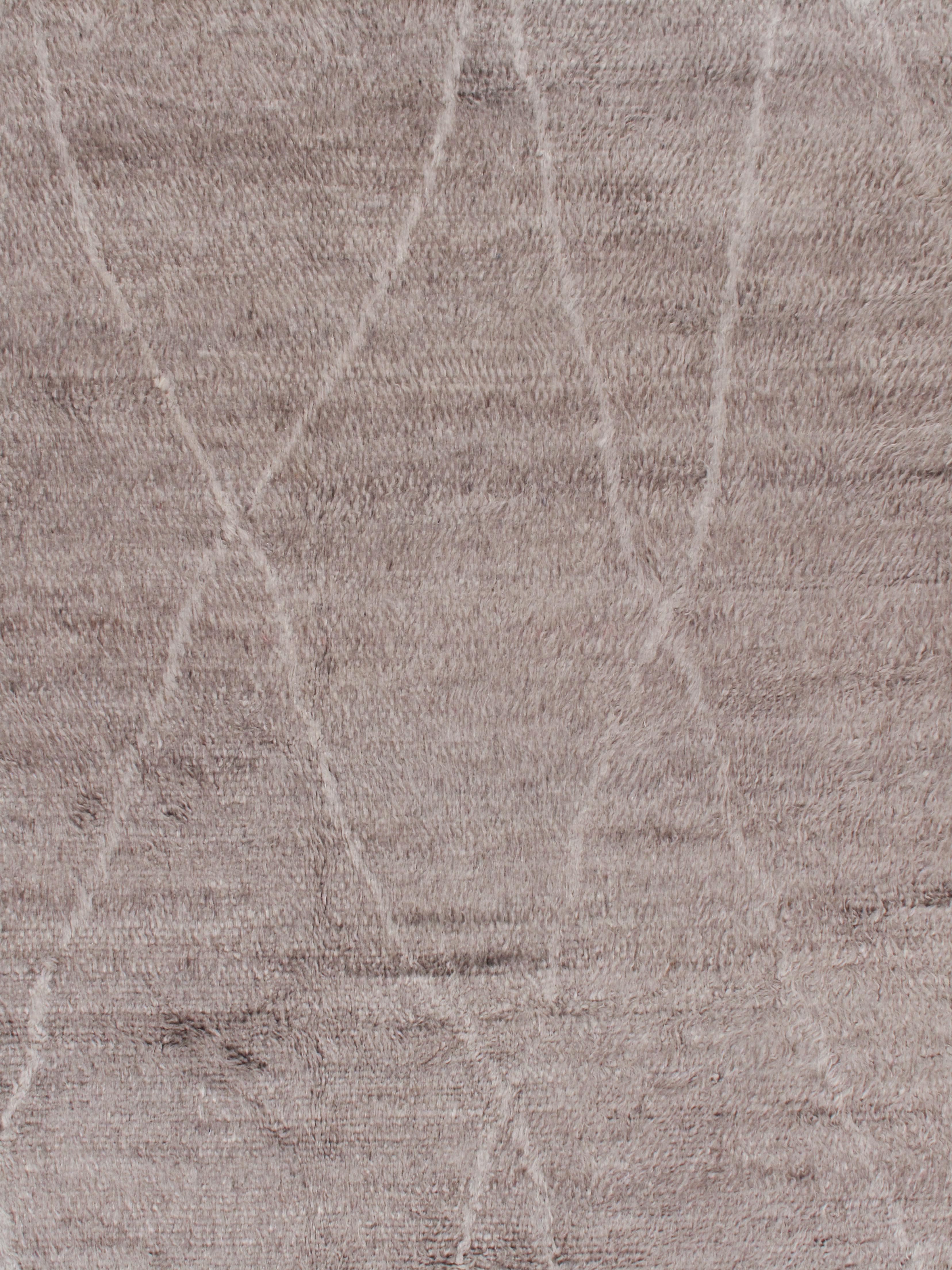 Tappeto Moroccan Gray Ivory Style Fluffy Collection annodato a mano 10'1 x 13'11 in vendita 3