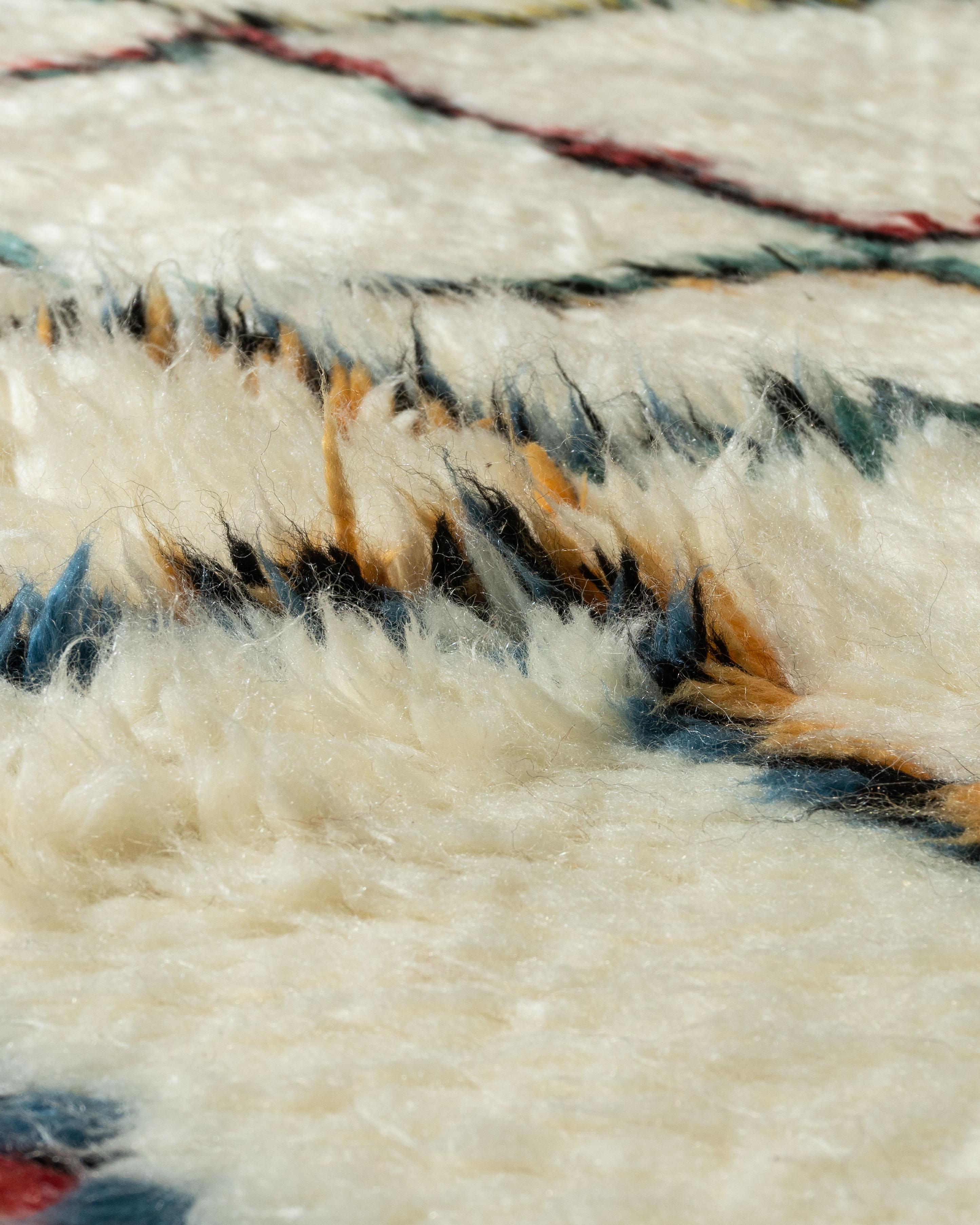 Moroccan Style Fluffy Rug  8'8 x 9'10 For Sale 8