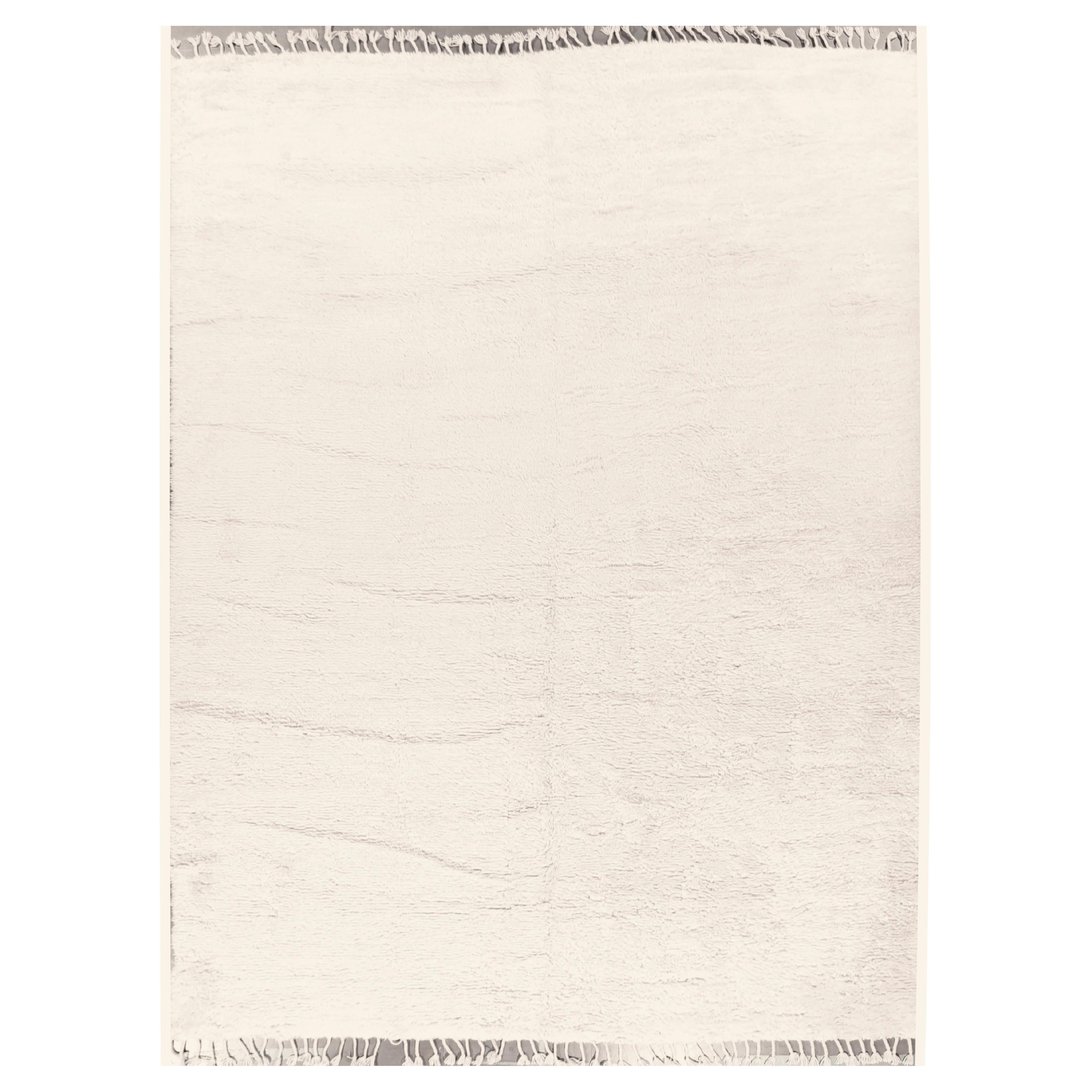 Moroccan Style Fluffy Solid Ivory Rug 11'7 x 14'11