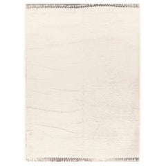 Moroccan Style Fluffy Solid Ivory Rug 11'7 x 14'11