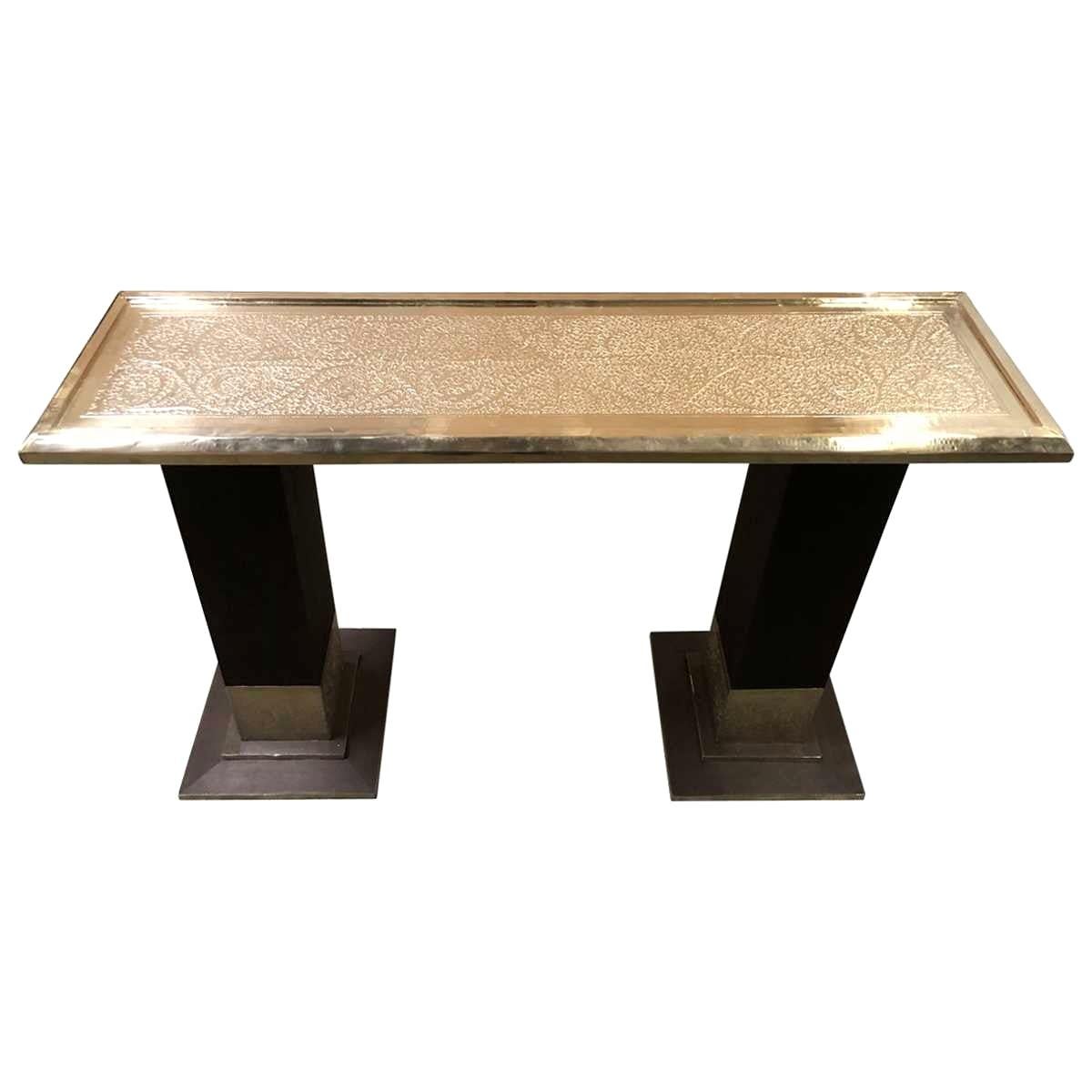 Moroccan Style Hammered Console Table