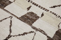 Moroccan Style Handmade Rug Beige and Brown Modern Rug 9'8" x 14'4"