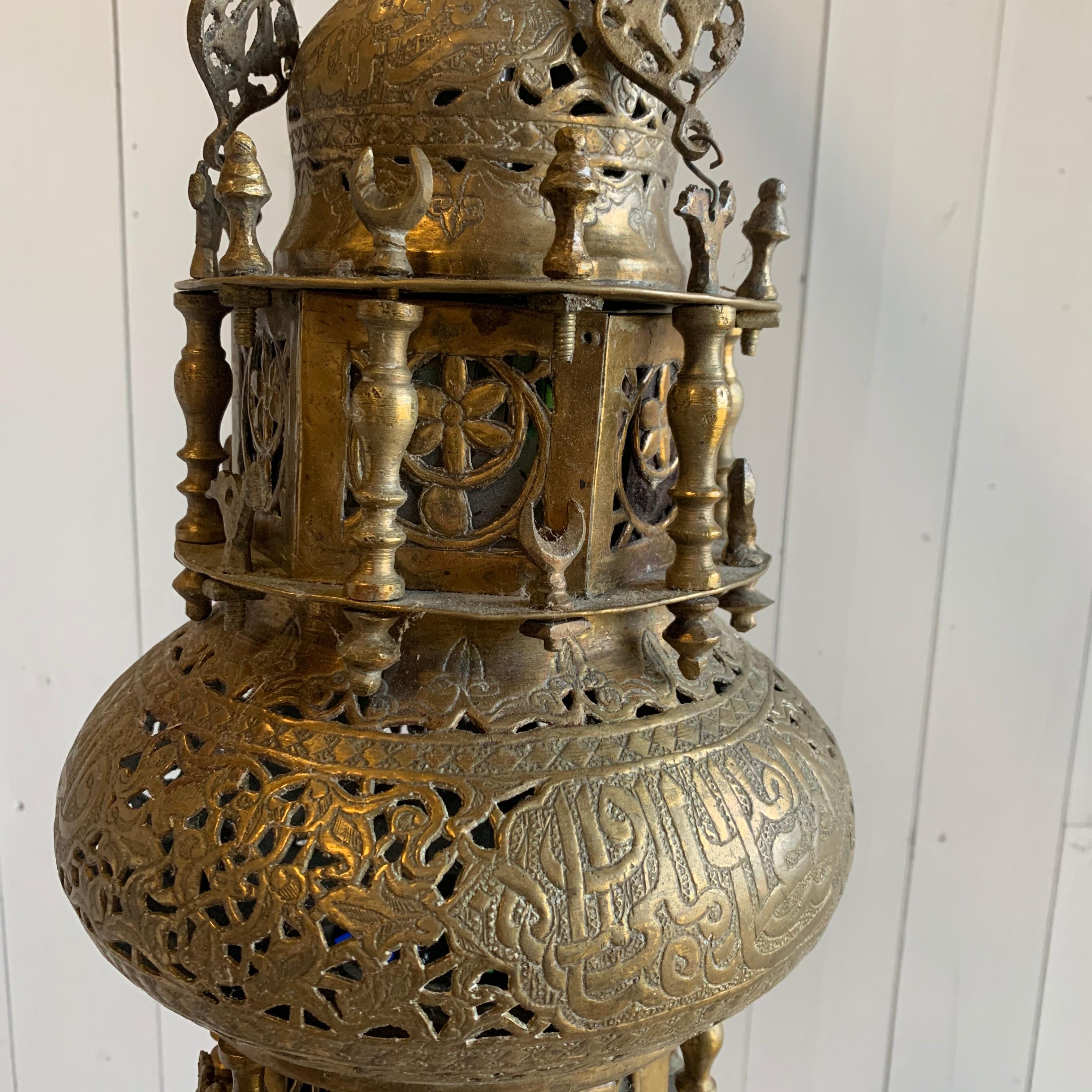 Moroccan Style Lantern In Good Condition In Doylestown, PA