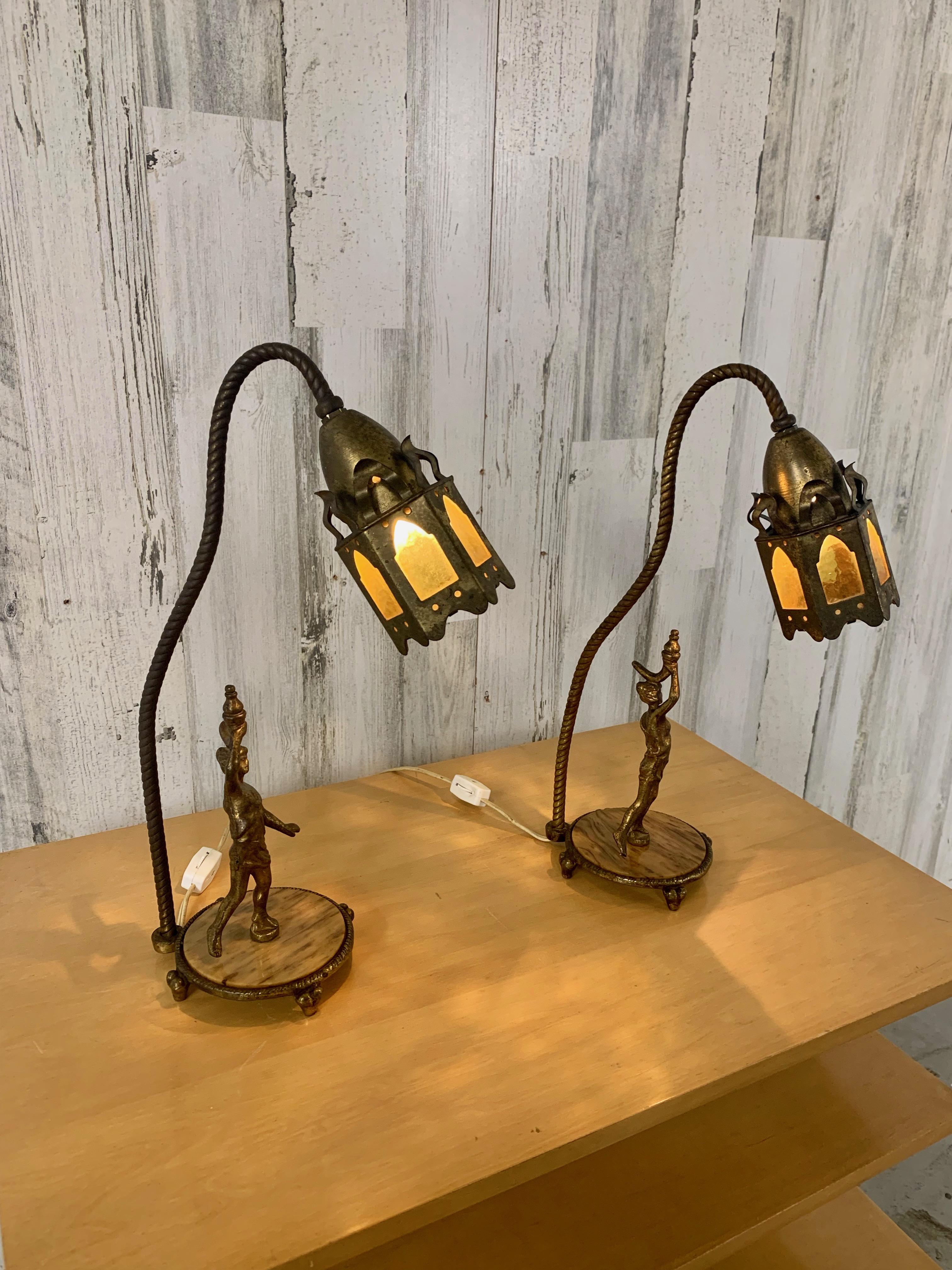 20th Century Moroccan style Lantern Lamps  For Sale