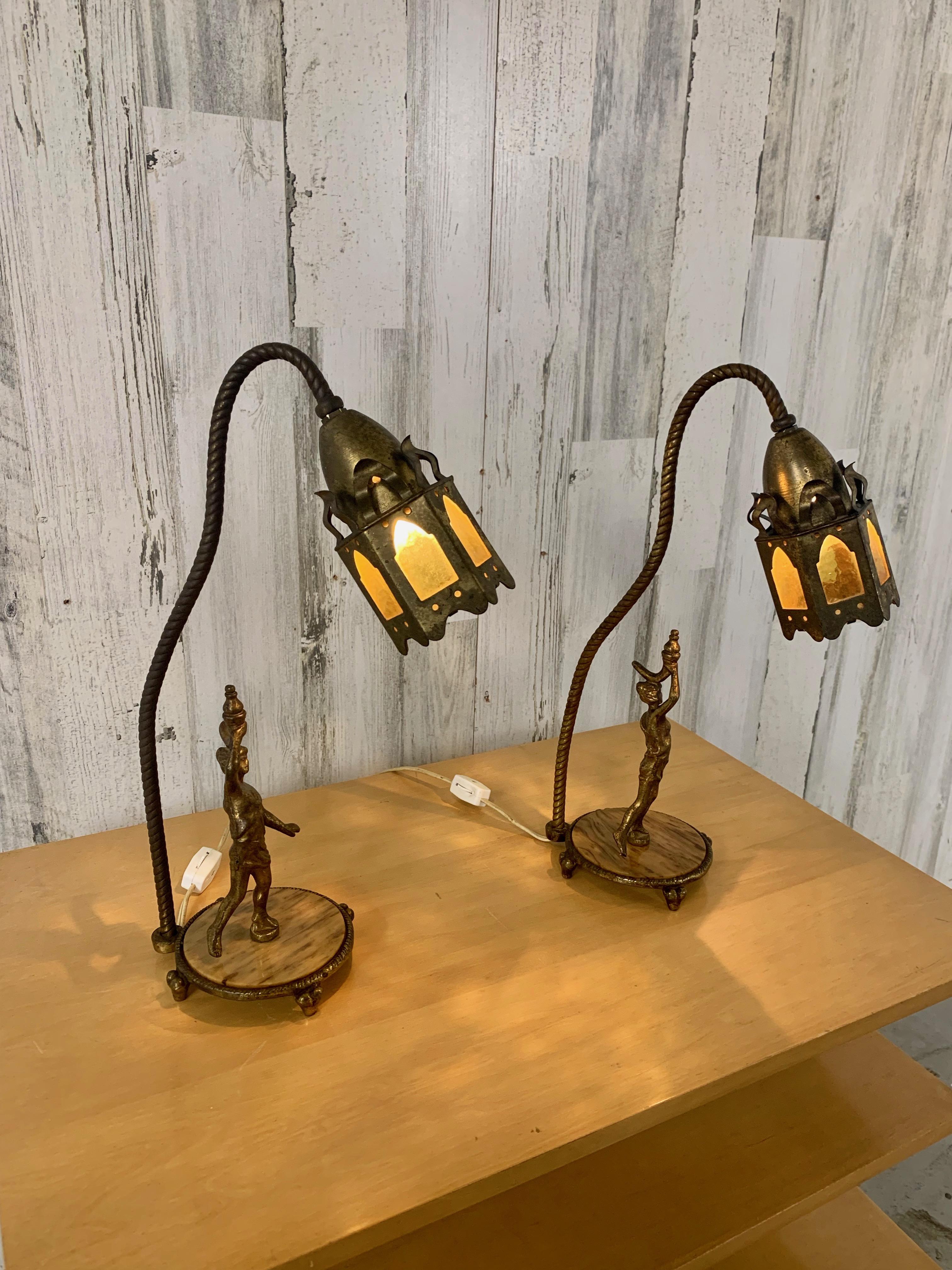 20th Century Moroccan style Lantern Lamps For Sale