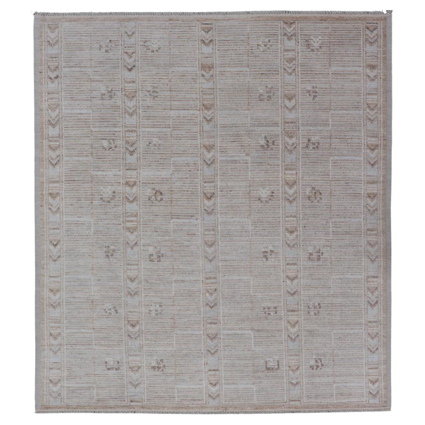 Tappeto casual moderno in stile marocchino in oro, crema e marrone 9'7 x 11'10 in vendita