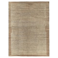 Moroccan Style Palace Rug in Beige-Brown, White Diamond Pattern by Rug & Kilim