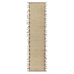 Traves de Mesa Estilo Marroquí de Rug & Kilim en Beige, Marrón Patrón de Textura Lisa