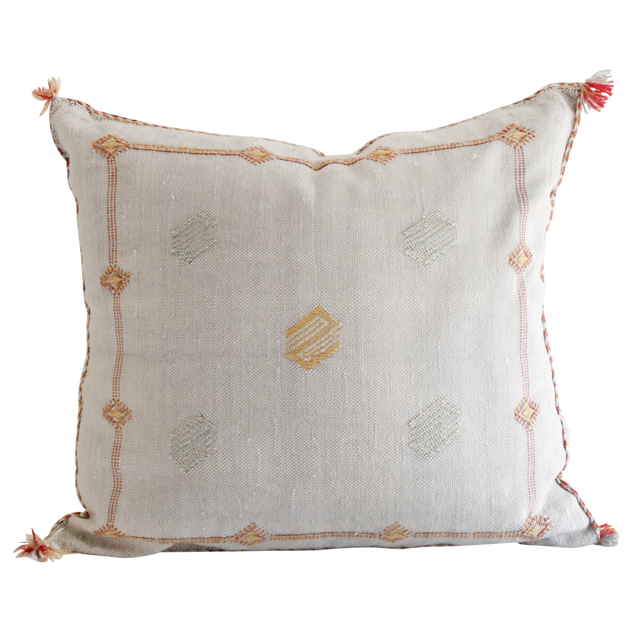 Moroccan Sabra Silk Inspired Handmade Cotton Pillow Cushion Cover 