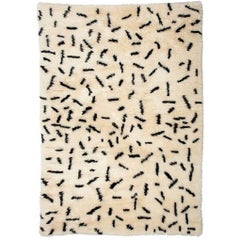 Moroccan Style Shag Black and White Modern Rug