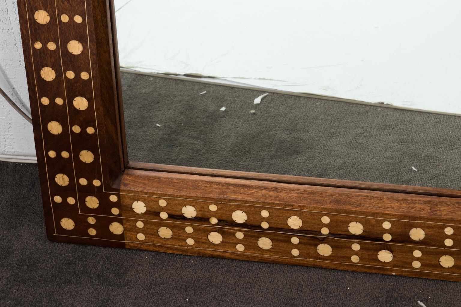 Moroccan Style Teak and Bone Mirror 4