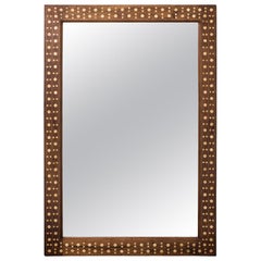 Moroccan Style Teak and Bone Mirror