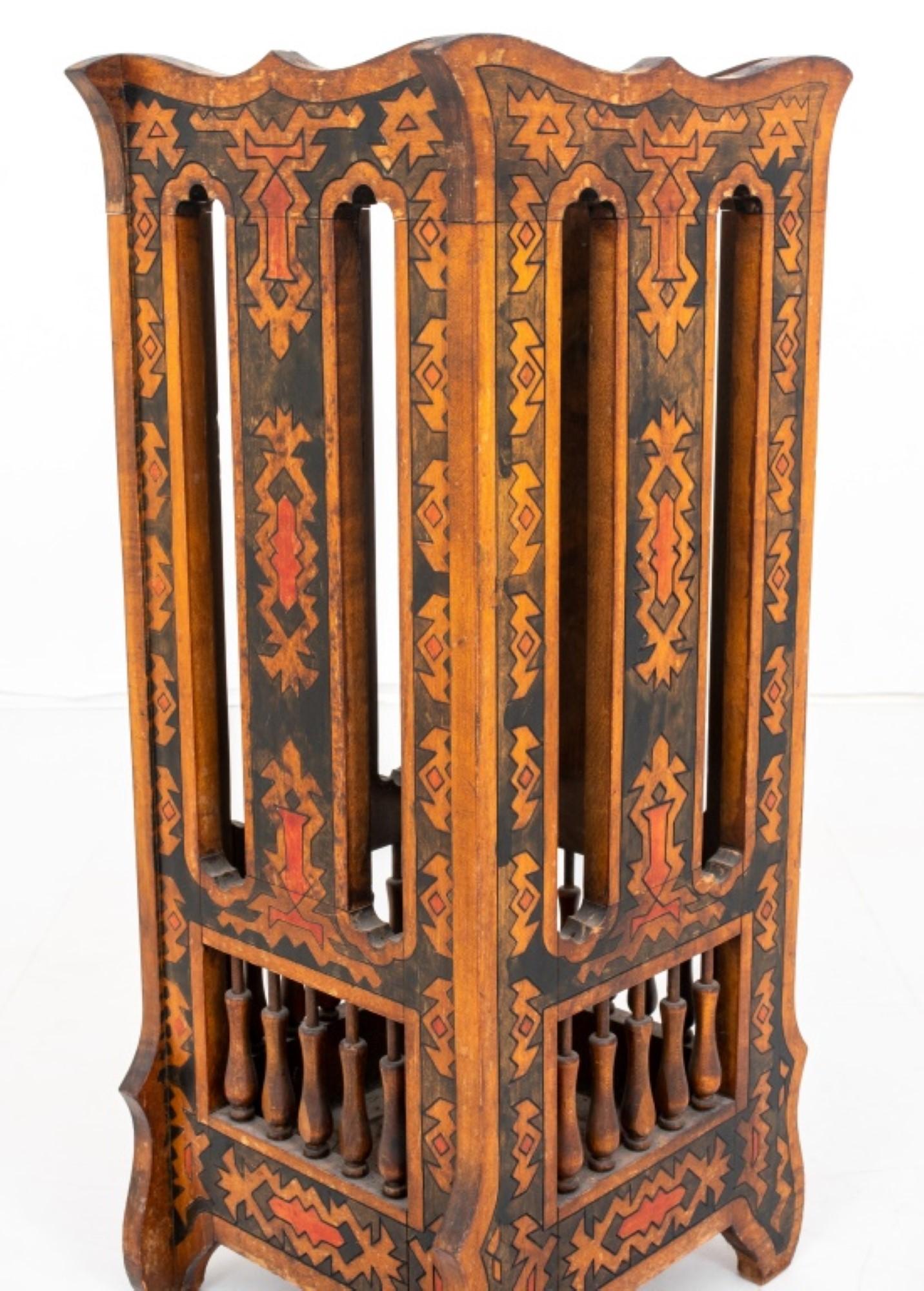 Wood Moroccan Style Umbrella Stand For Sale