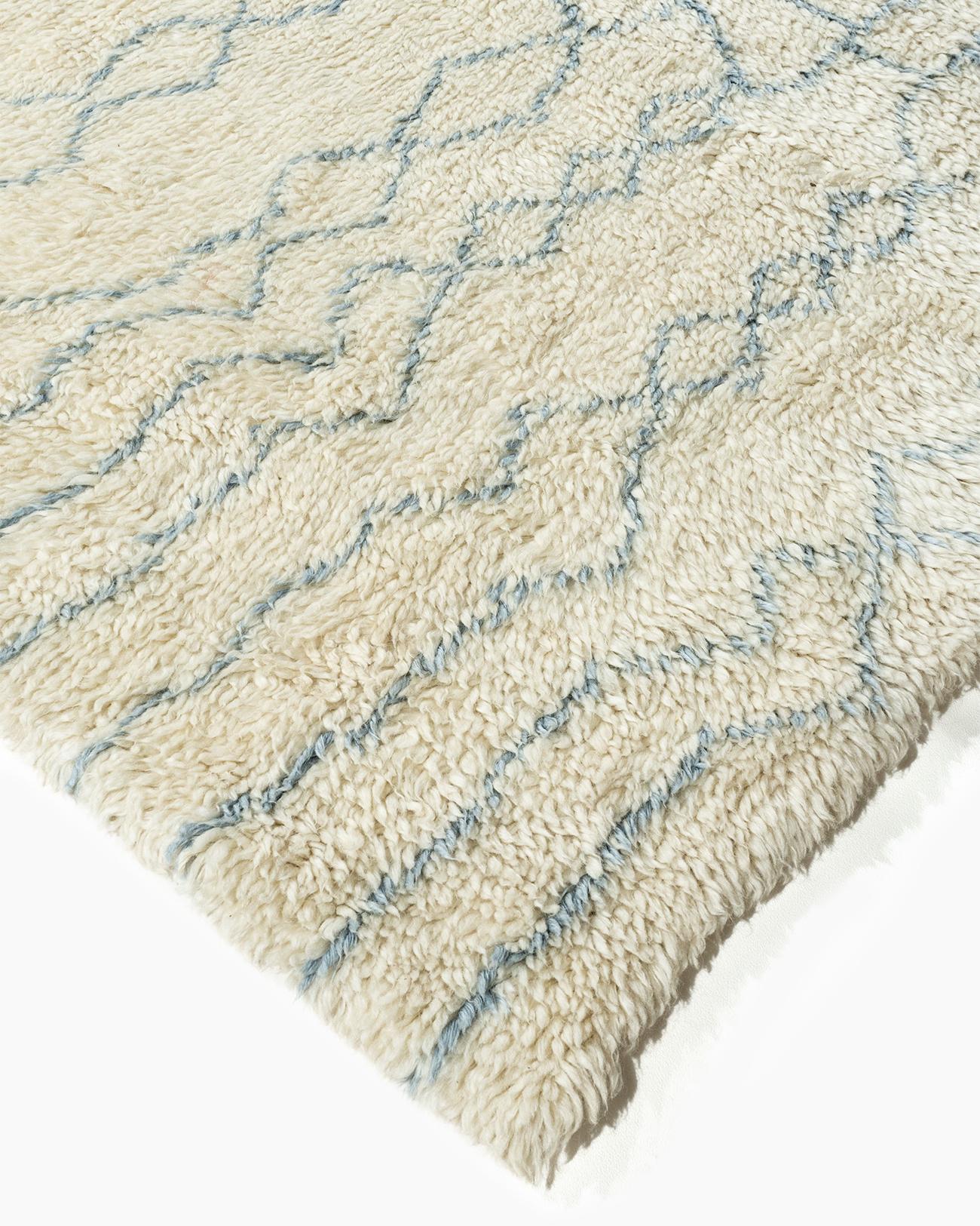 Wool Moroccan Syle Fluffy Collection Rug  10'5 x 14' For Sale