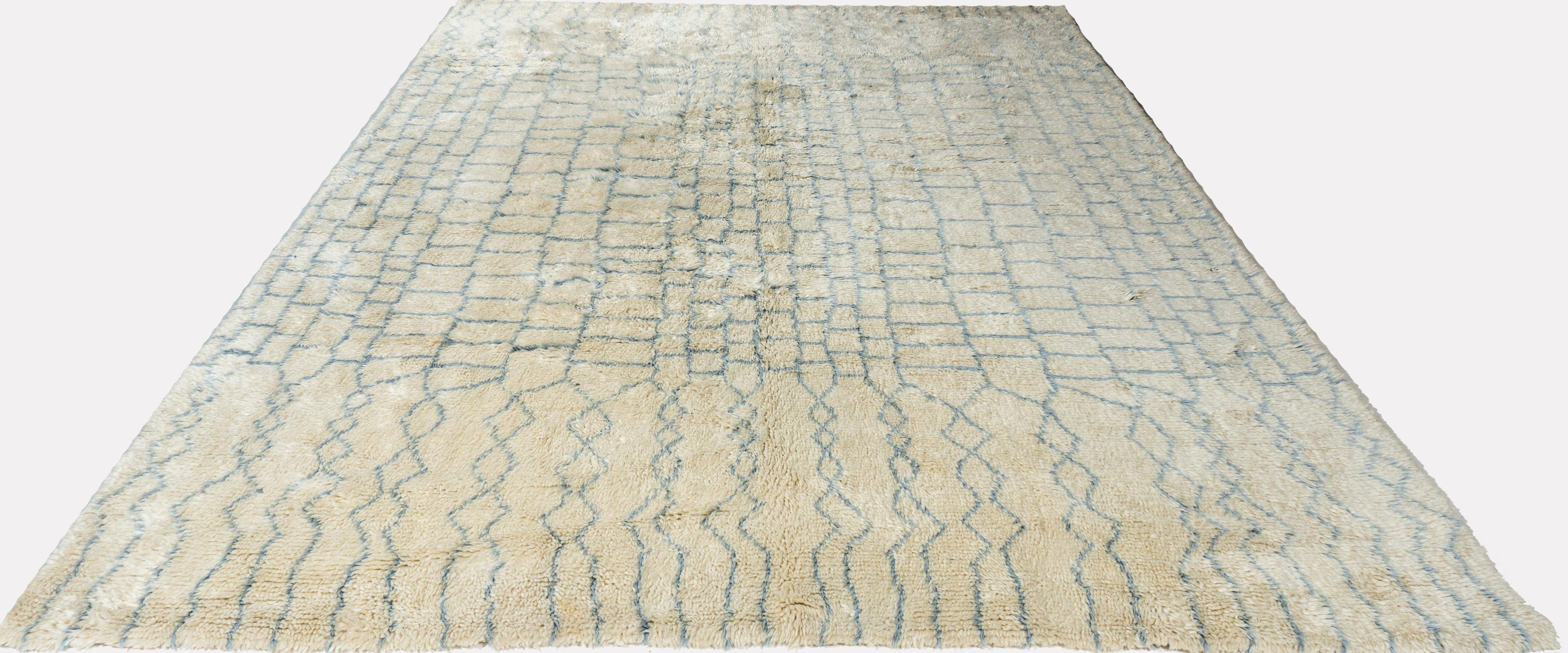 Moroccan Syle Fluffy Collection Rug  10'5 x 14' For Sale 2