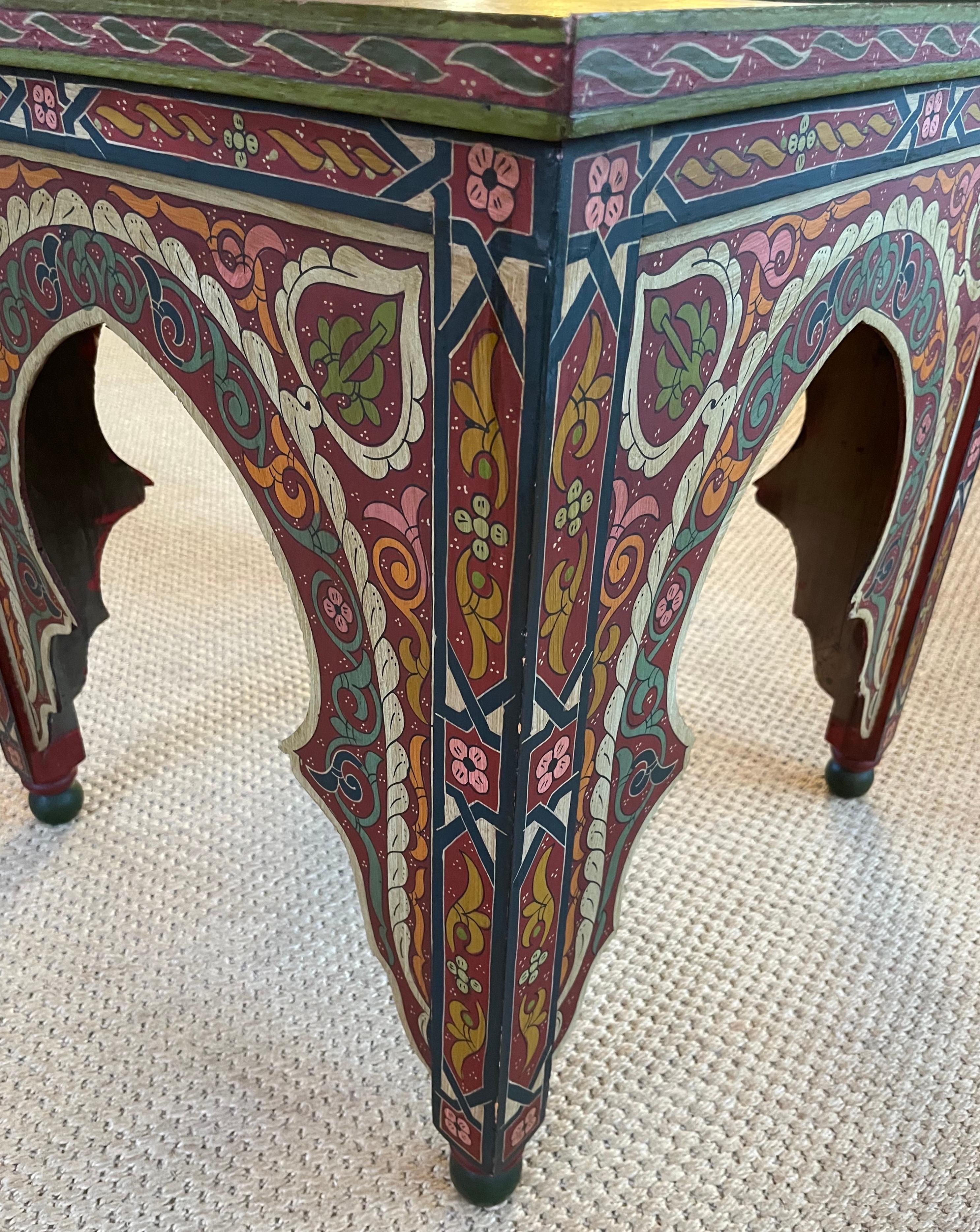 Hand-Painted Moroccan Table For Sale