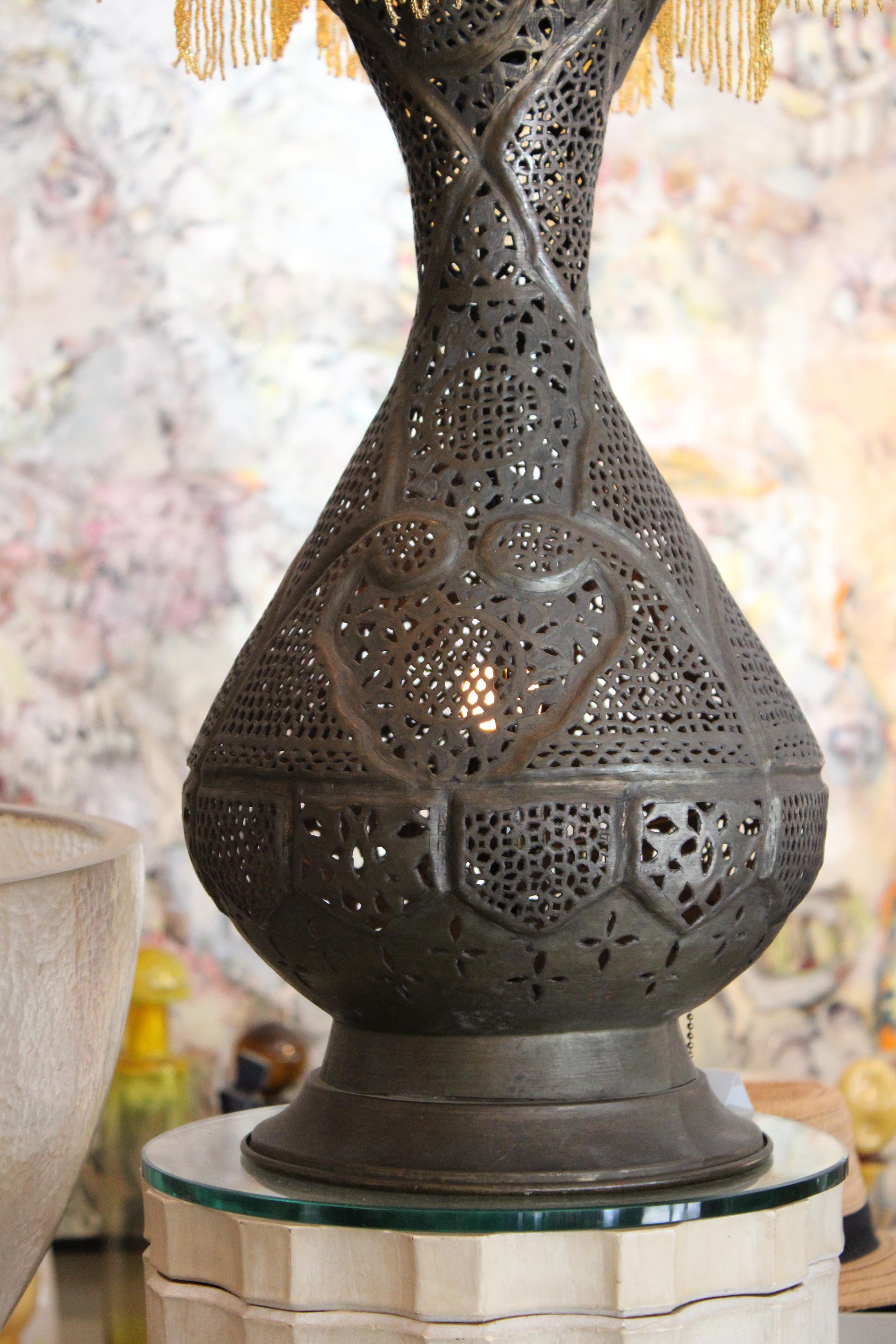 Bohème Lampe de table marocaine à franges en vente