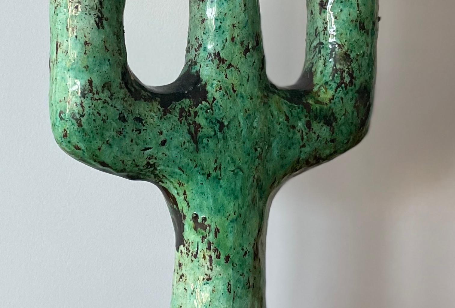 Candeliere marocchino in ceramica Tamegroute nello stile di Giacometti In condizioni buone in vendita a Saint ouen, FR