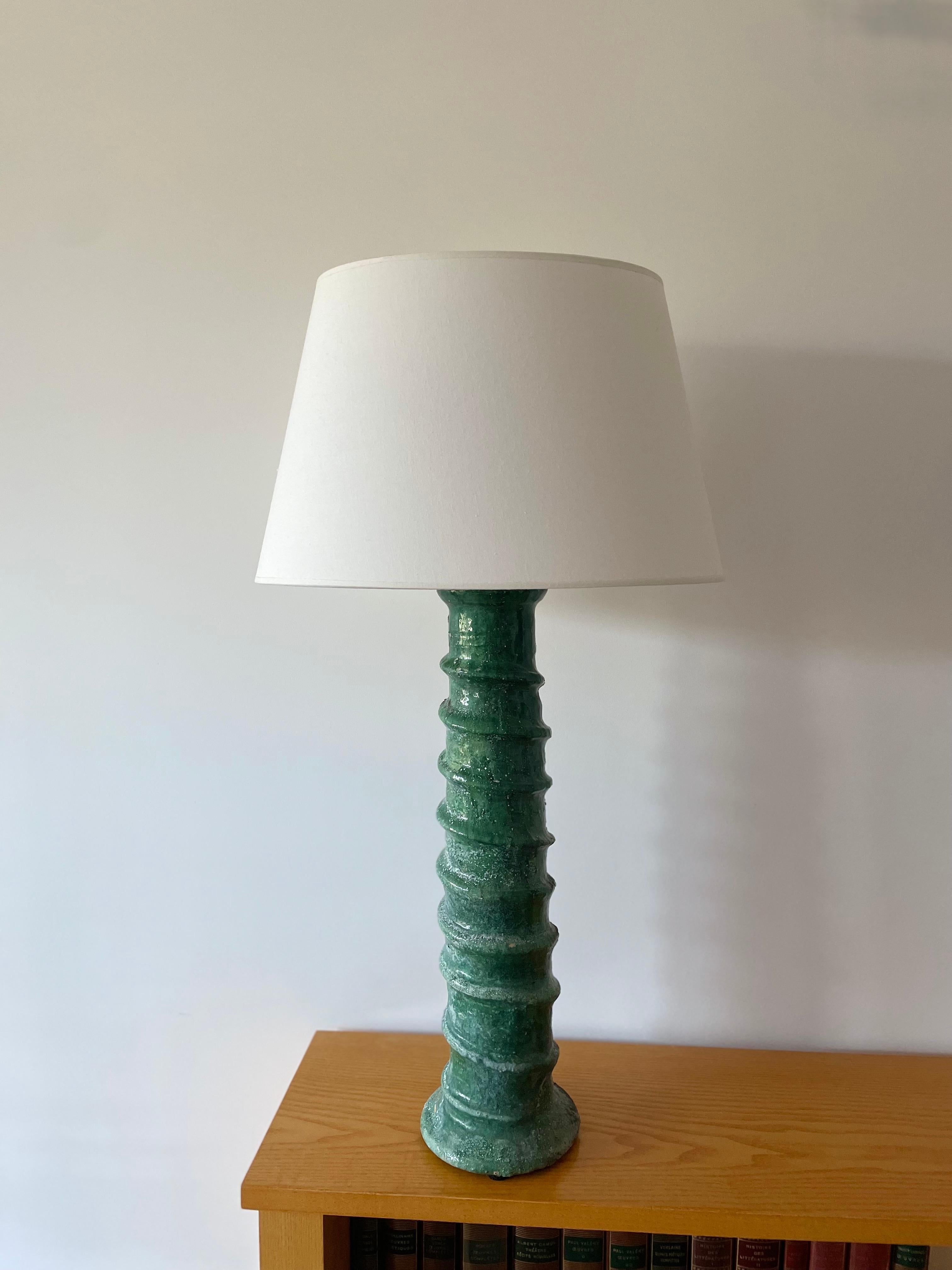 Moroccan Tamegroute Ceramic Lamp 2 In Good Condition For Sale In Saint ouen, FR