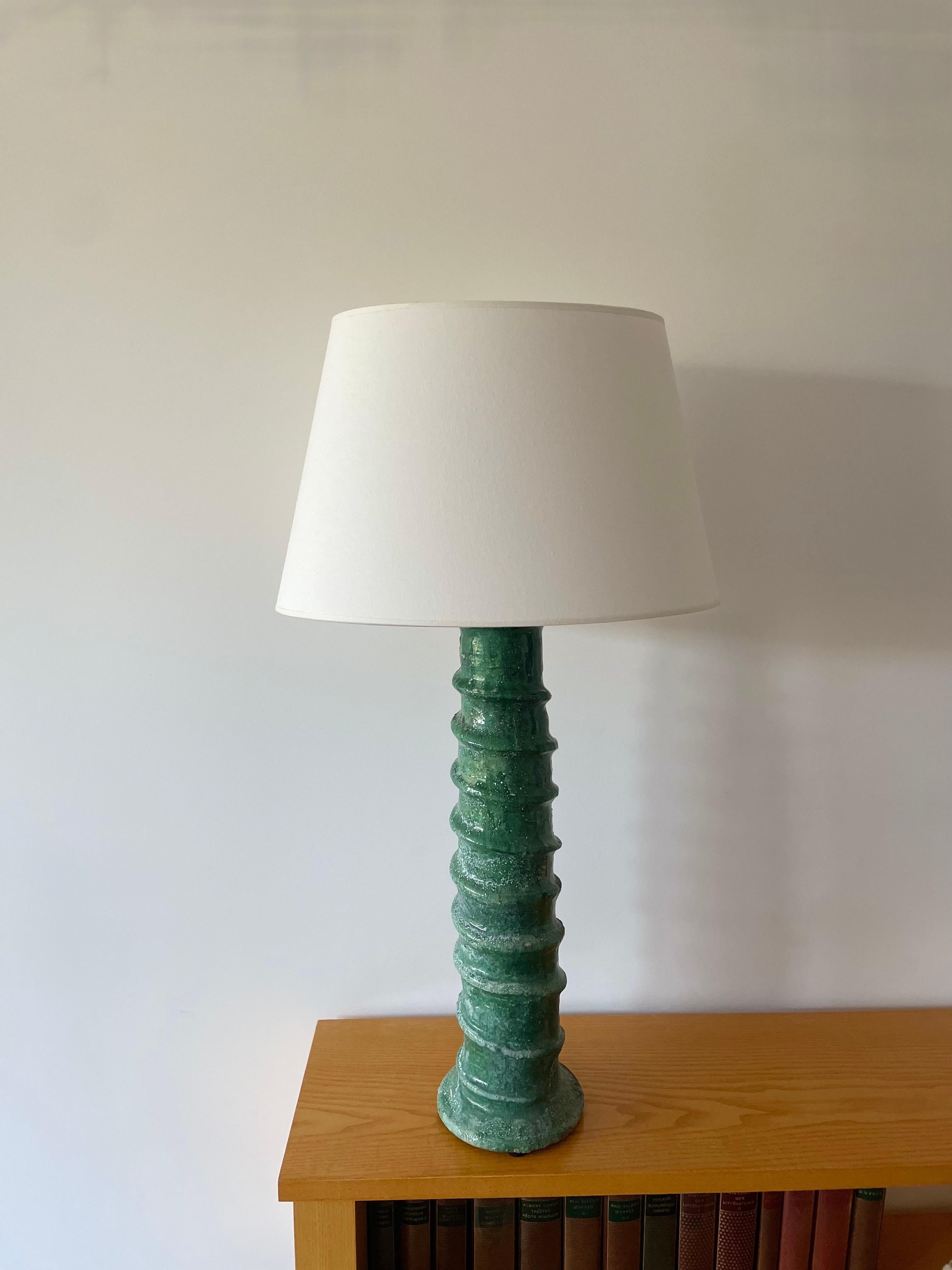 Moroccan Tamegroute Ceramic Lamp 2 For Sale 1