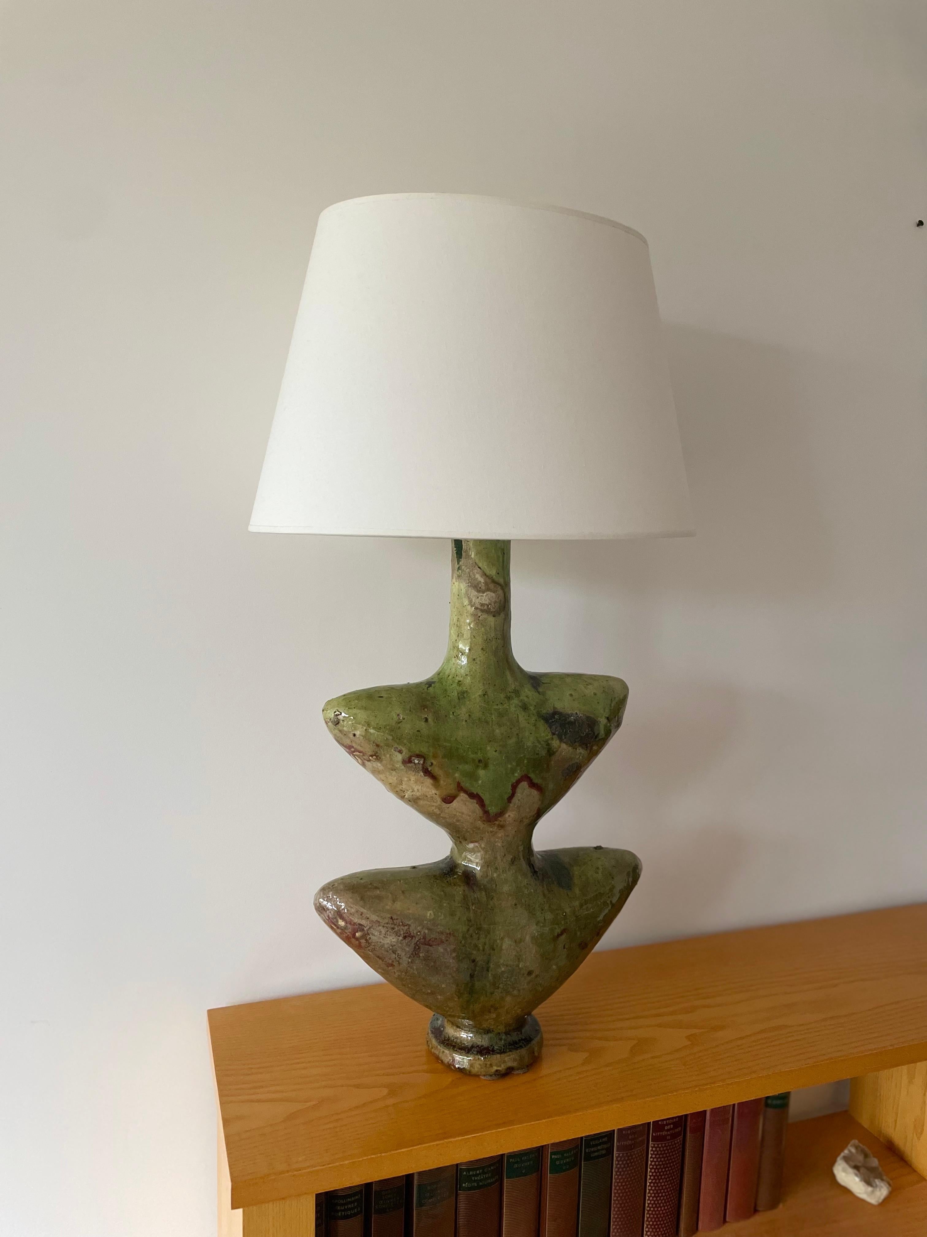 Moroccan Tamegroute Ceramic Lamp 3 For Sale 6